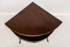 One Drawer English Mahogany Corner Shelf