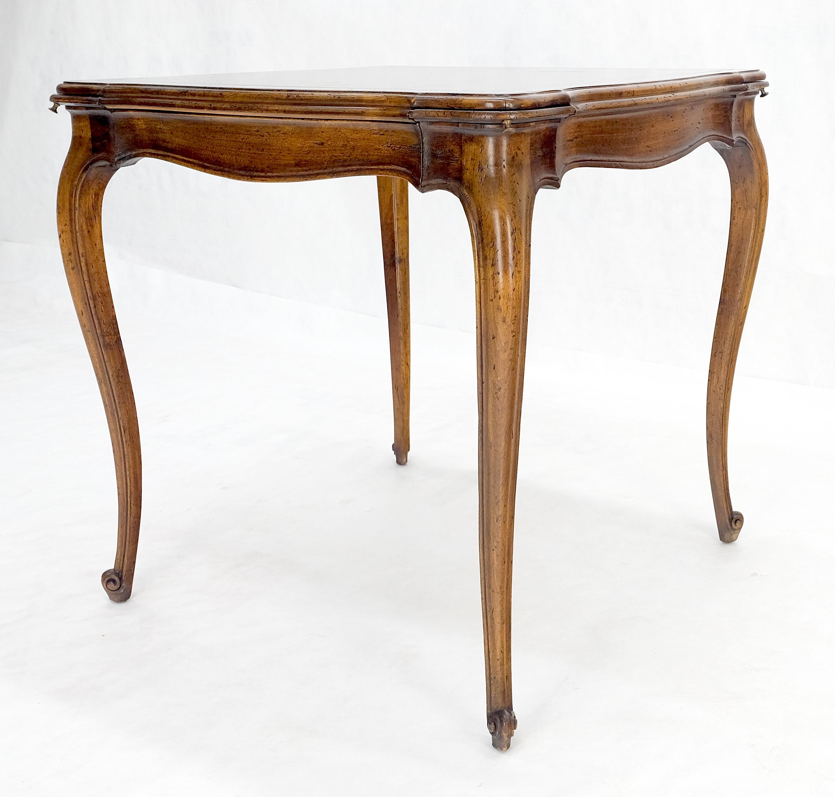 One Drawer Tolled Leather Top Pull Out Cocktail Trays Cabriole Legs Game Table 3