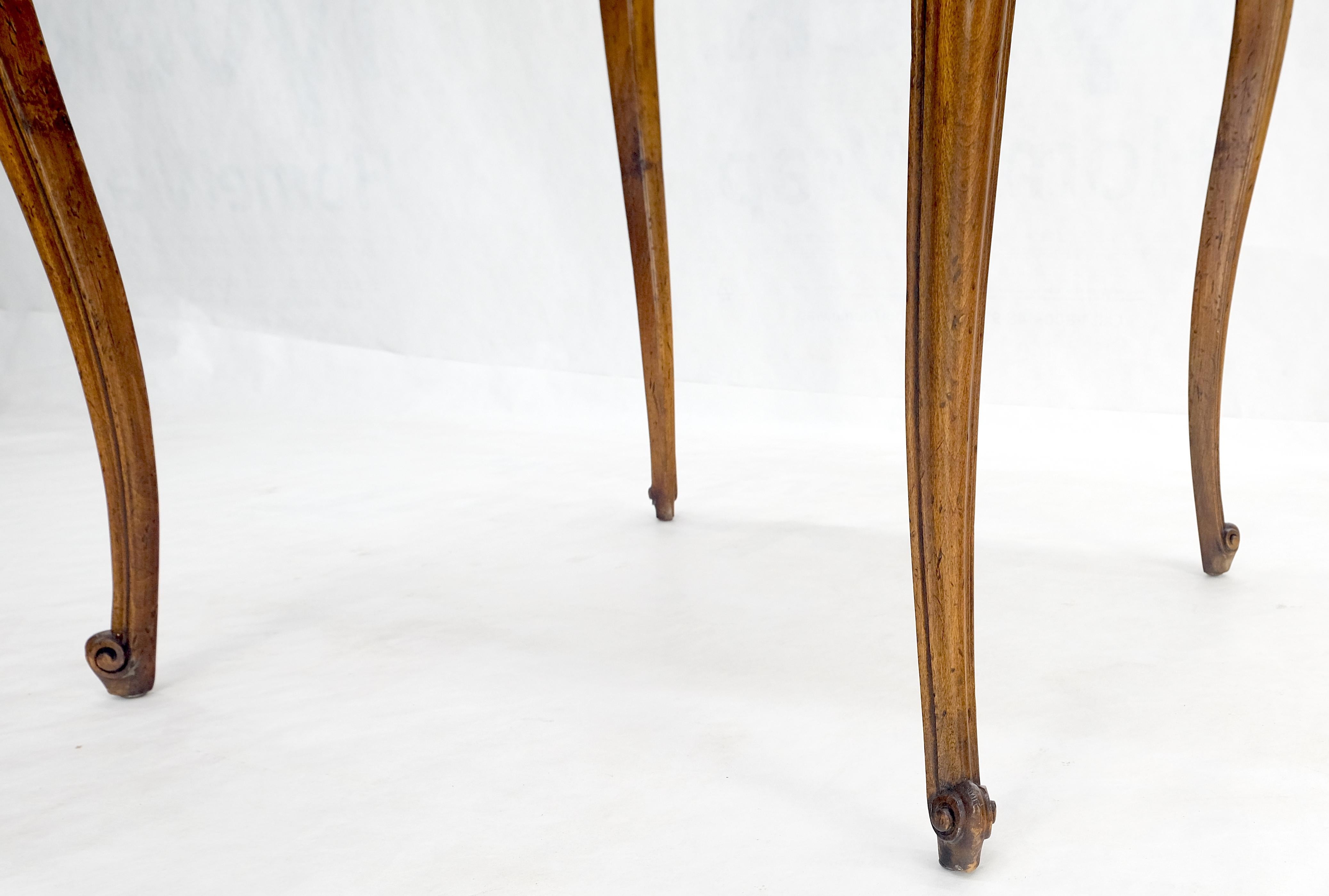 One Drawer Tolled Leather Top Pull Out Cocktail Trays Cabriole Legs Game Table 4