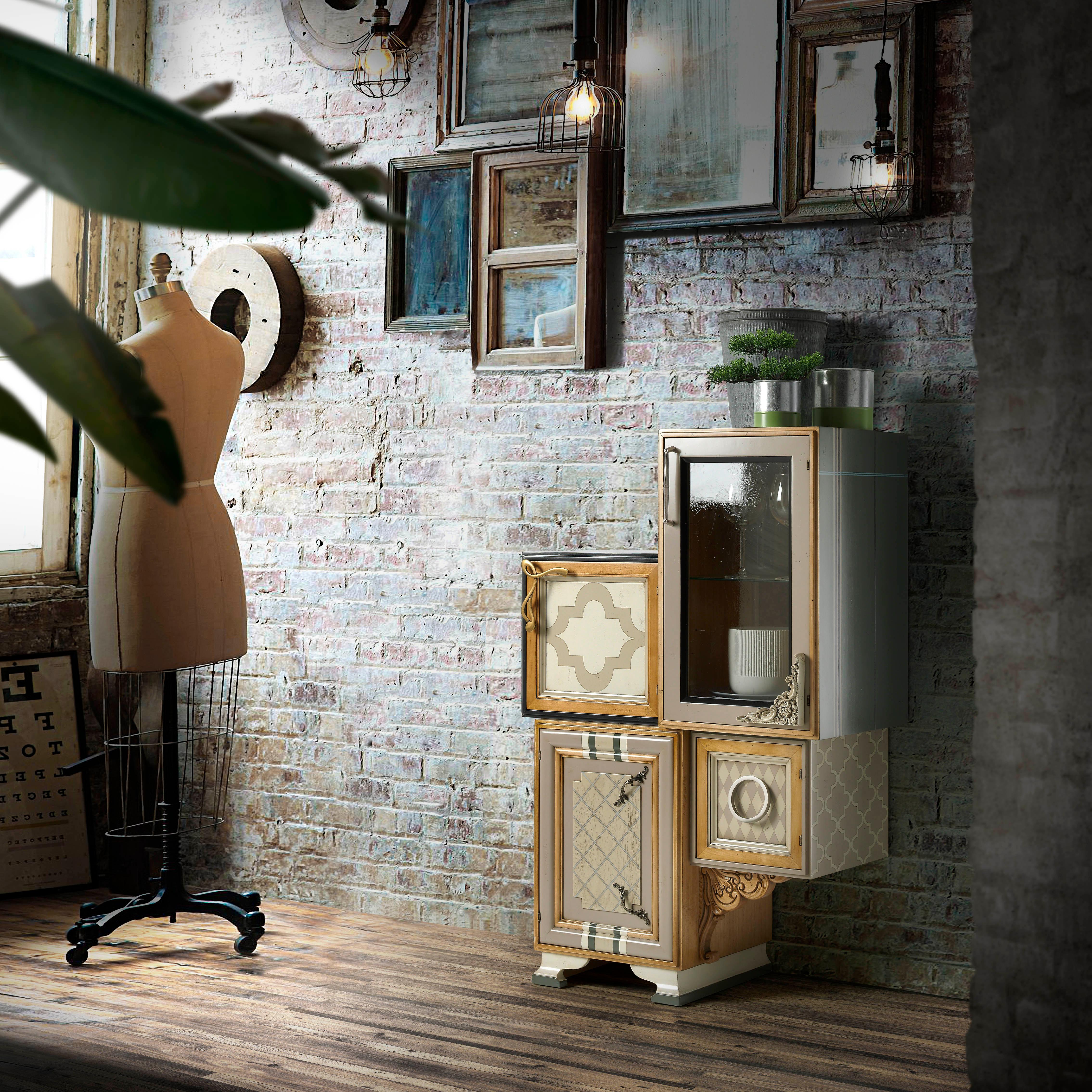 One Entry Cabinet by Lola Glamour
Dimensions: D 42 x W 80 x H 125 cm
Materials: Wood.

Let yourself be surprised and turn the space into an end in itself. Combine different patterns, even on the sides of the different modules, experiment with fun