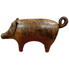 Vintage One Eyed Leather Pig