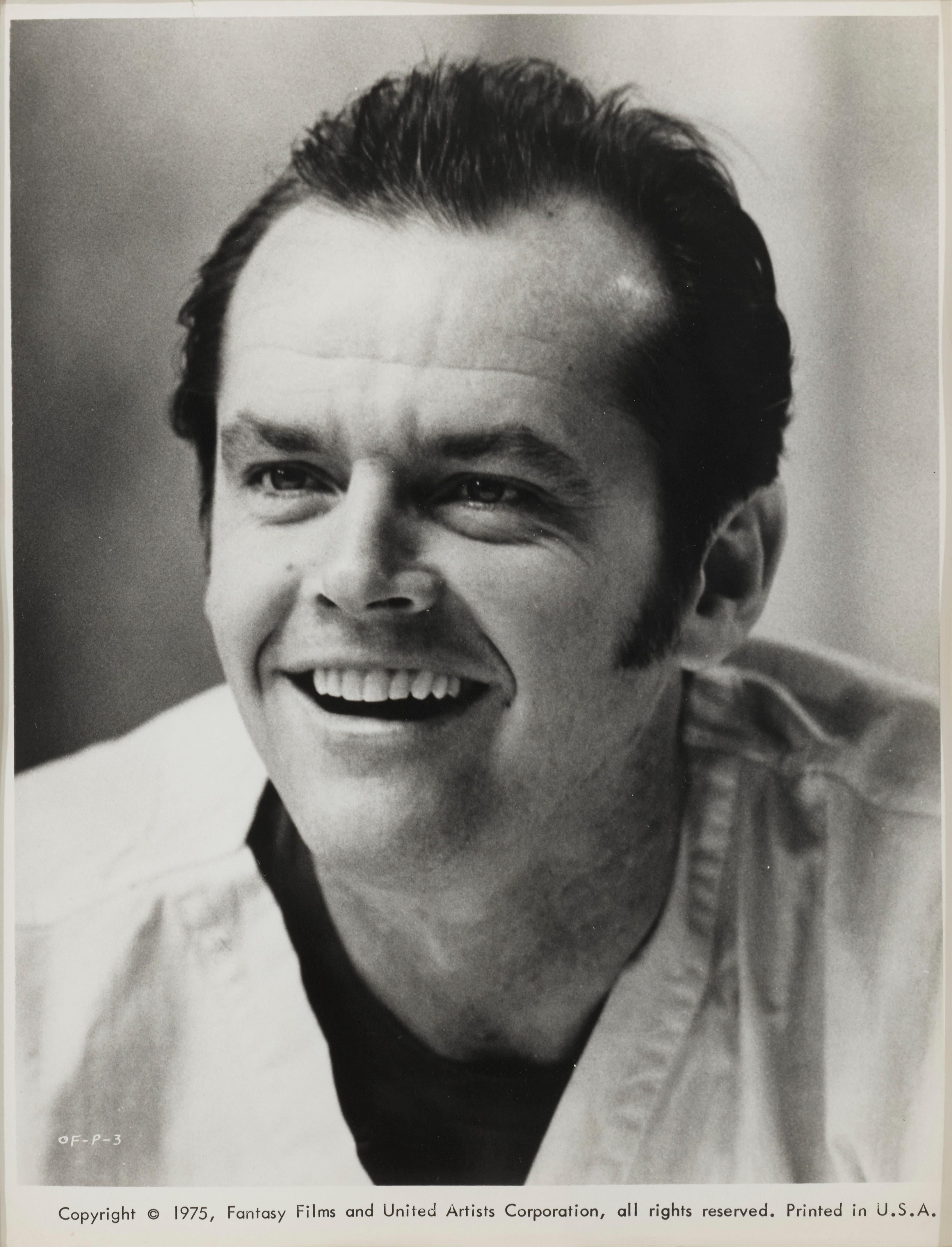 Fotograma original de producción estadounidense utilizado para promocionar el clásico de Milos Forman de 1975 protagonizado por Jack Nicholson. La película fue el segundo título que ganó los cinco premios principales de la Academia: mejor película,