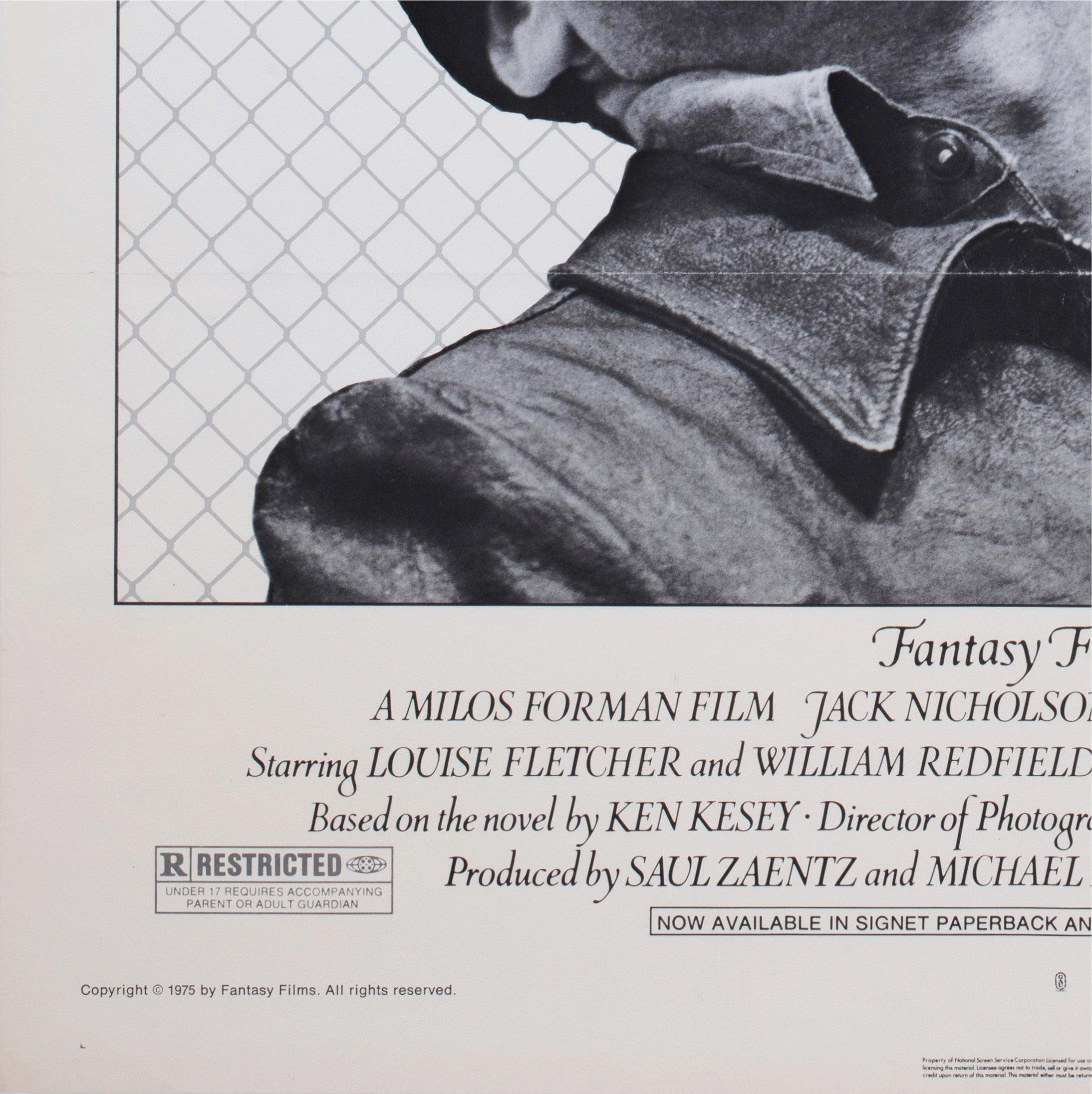 One Flew Over the Cuckoo's Nest 1975 US 1 Sheet Pre Awards Film Poster For Sale 1