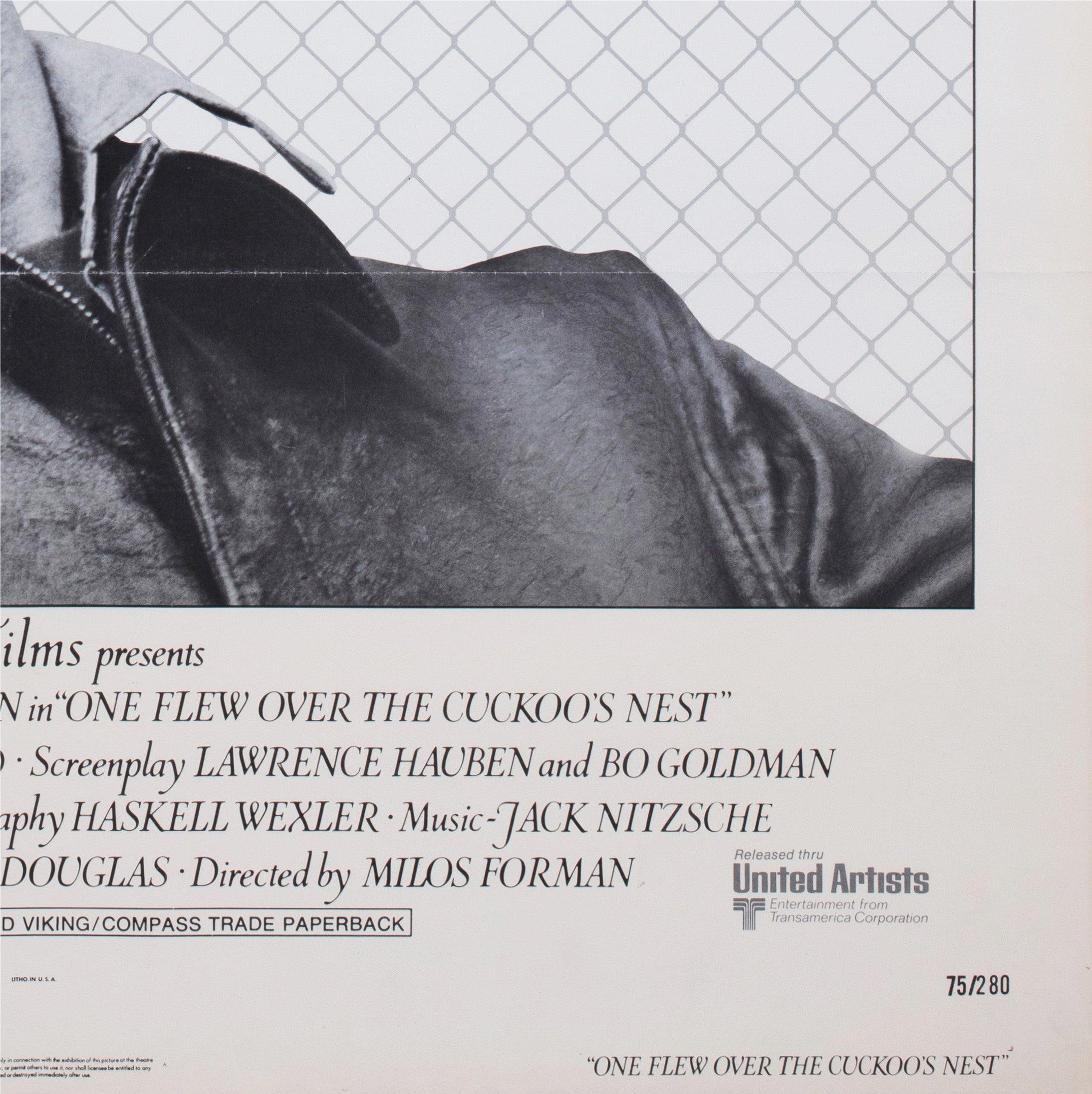 One Flew Over the Cuckoo's Nest 1975 US 1 Sheet Pre Awards Film Poster For Sale 2