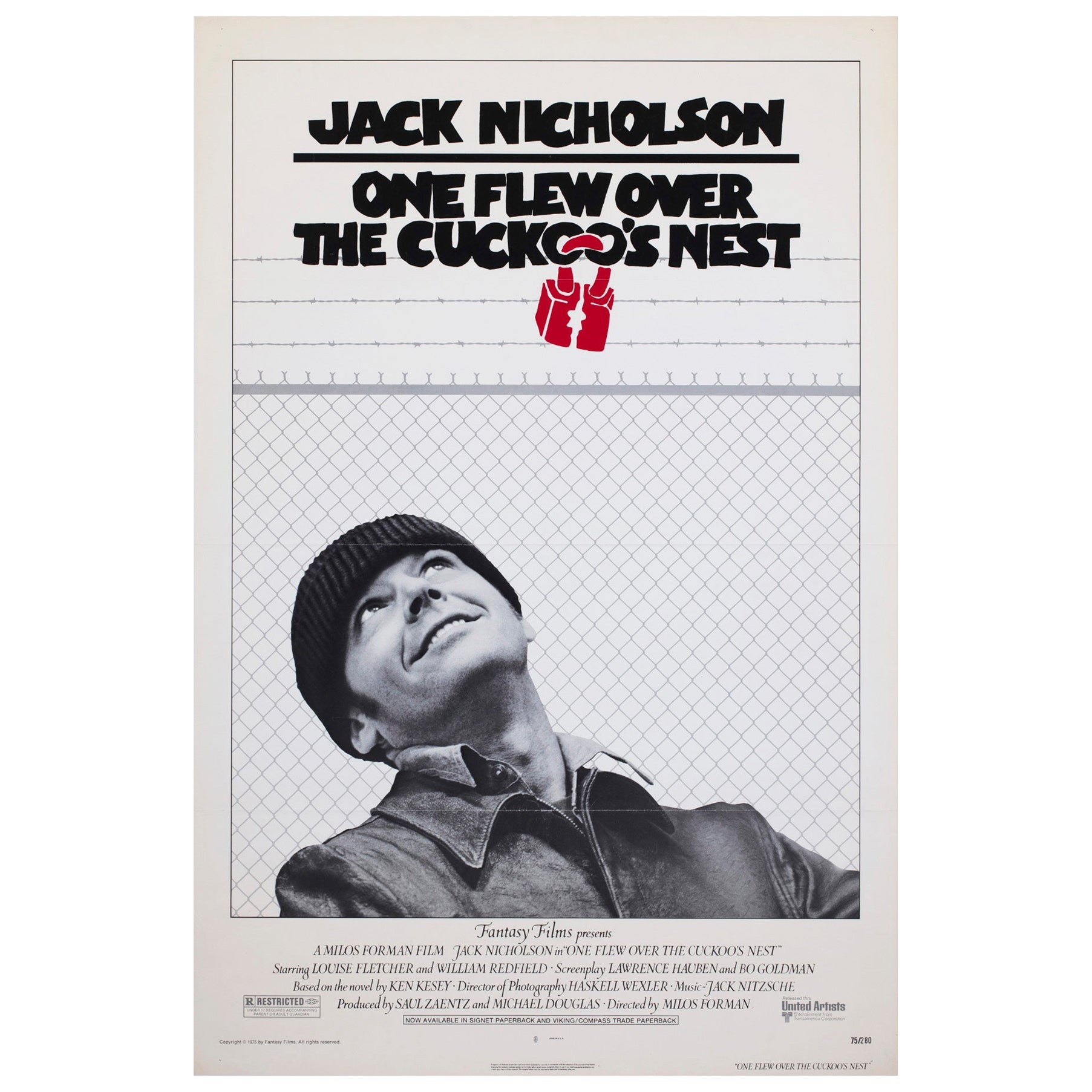 One Flew Over the Cuckoo's Nest 1975 US 1 Sheet Pre Awards Film Poster