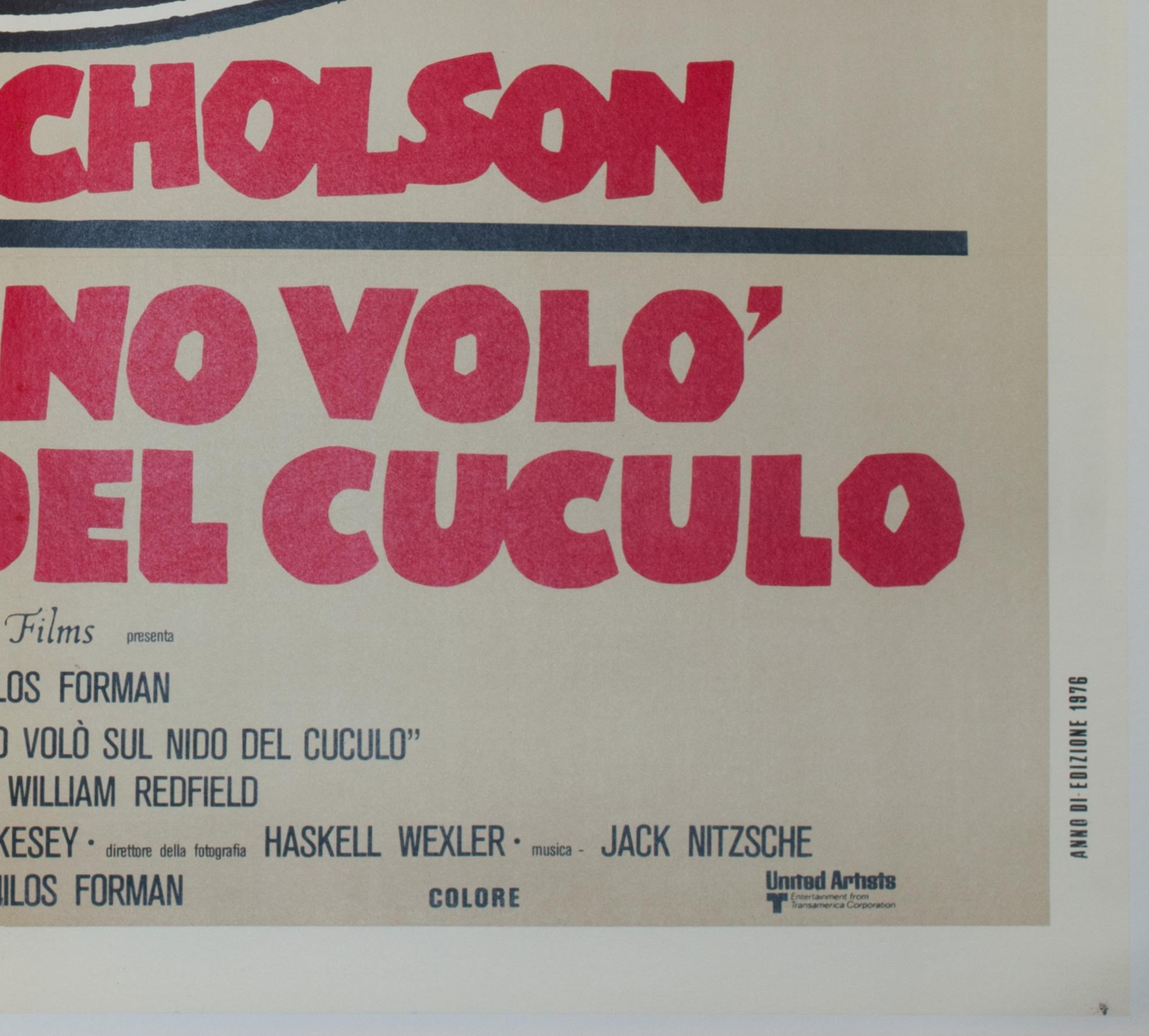 One Flew Over the Cuckoo's Nest 1976 Italienisches 2 Foglio-Filmplakat im Angebot 3