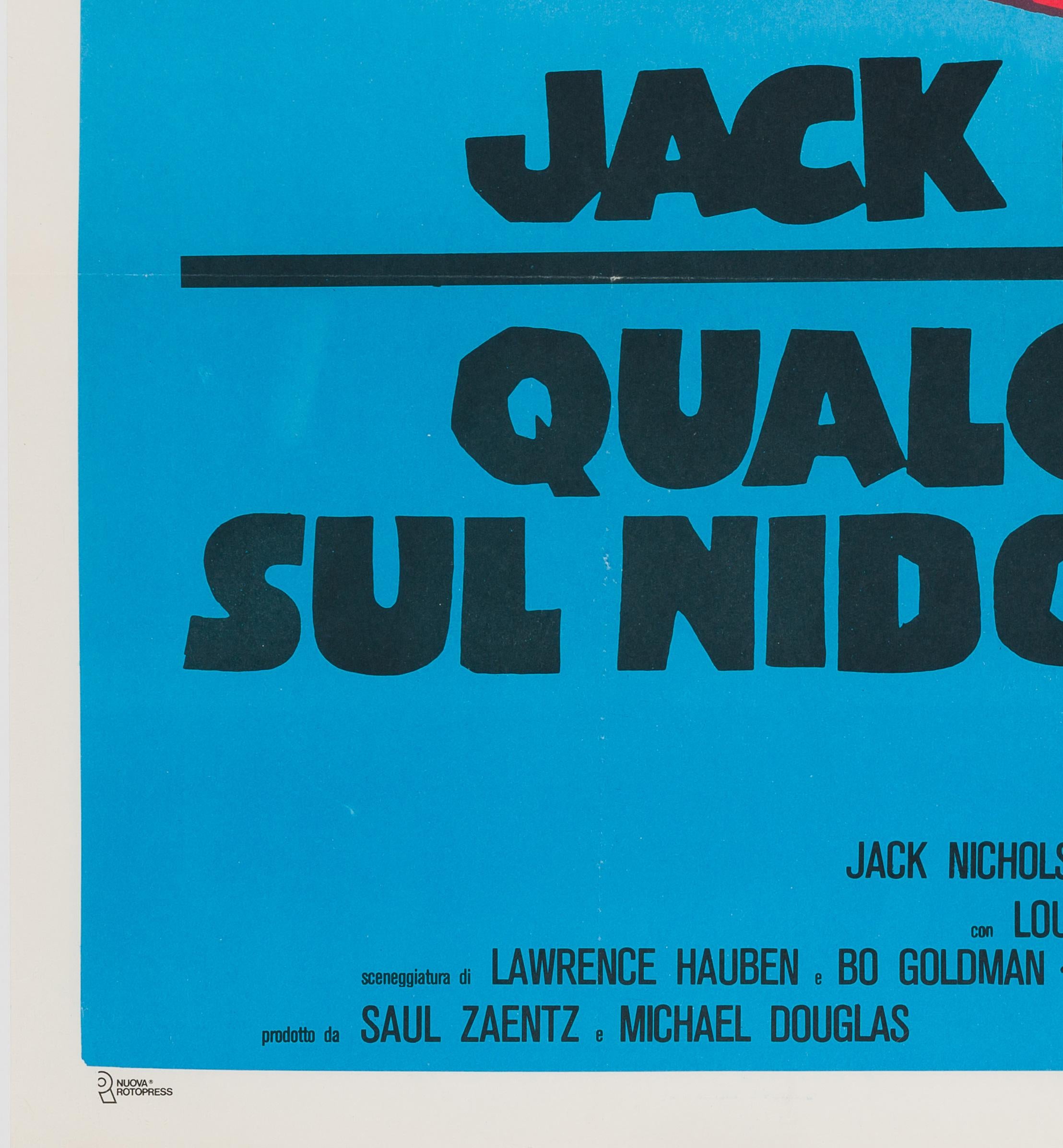 Jack Nicholson's character rightfully takes centre stage in the visually impressive vintage Italian 1970s re-release 2 sheet. The simple but effective artwork and size of the film poster combine to deliver a serious style statement. A rare movie