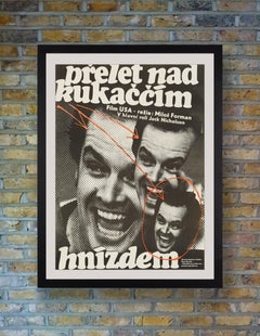 'One Flew Over the Cuckoo's Nest' Original Vintage Movie Poster, Czech, 1978