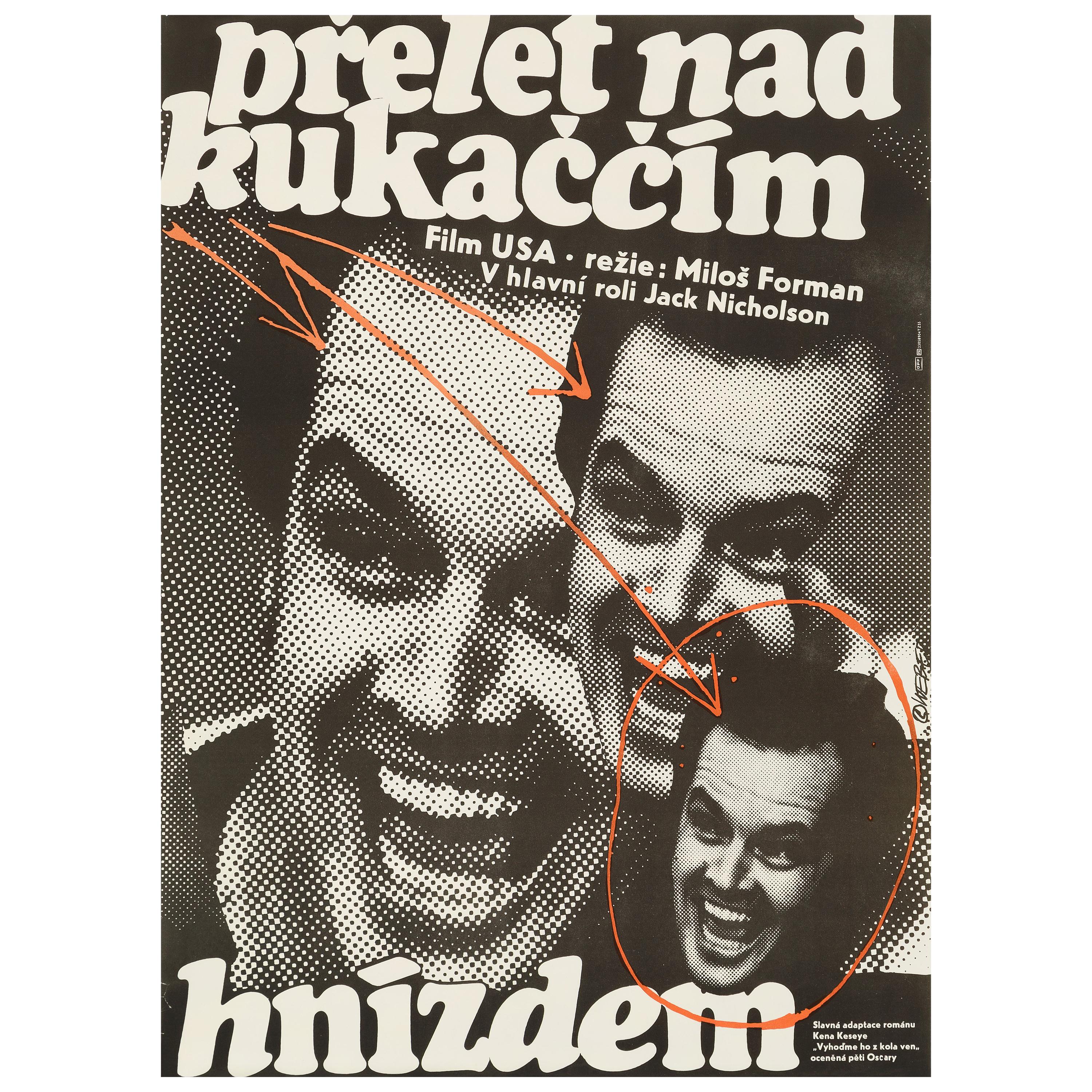 'One Flew Over the Cuckoo's Nest' Original Vintage Movie Poster, Czech, 1978