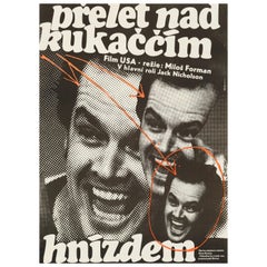 'One Flew Over the Cuckoo's Nest' Original Retro Movie Poster, Czech, 1978