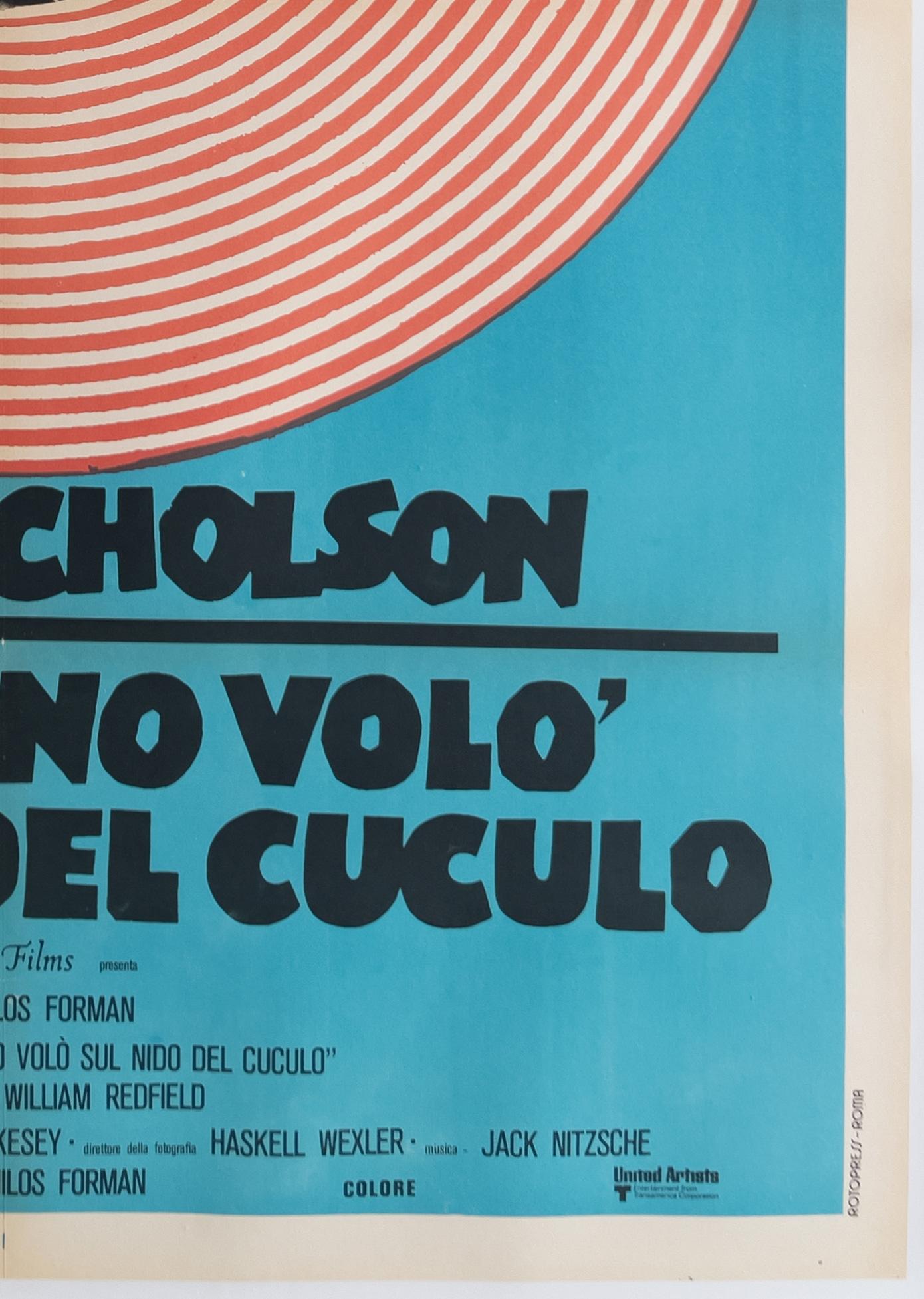 One Flew Over the Cuckoo's Nest R1970s Italian 2 Foglio Film Poster For Sale 1