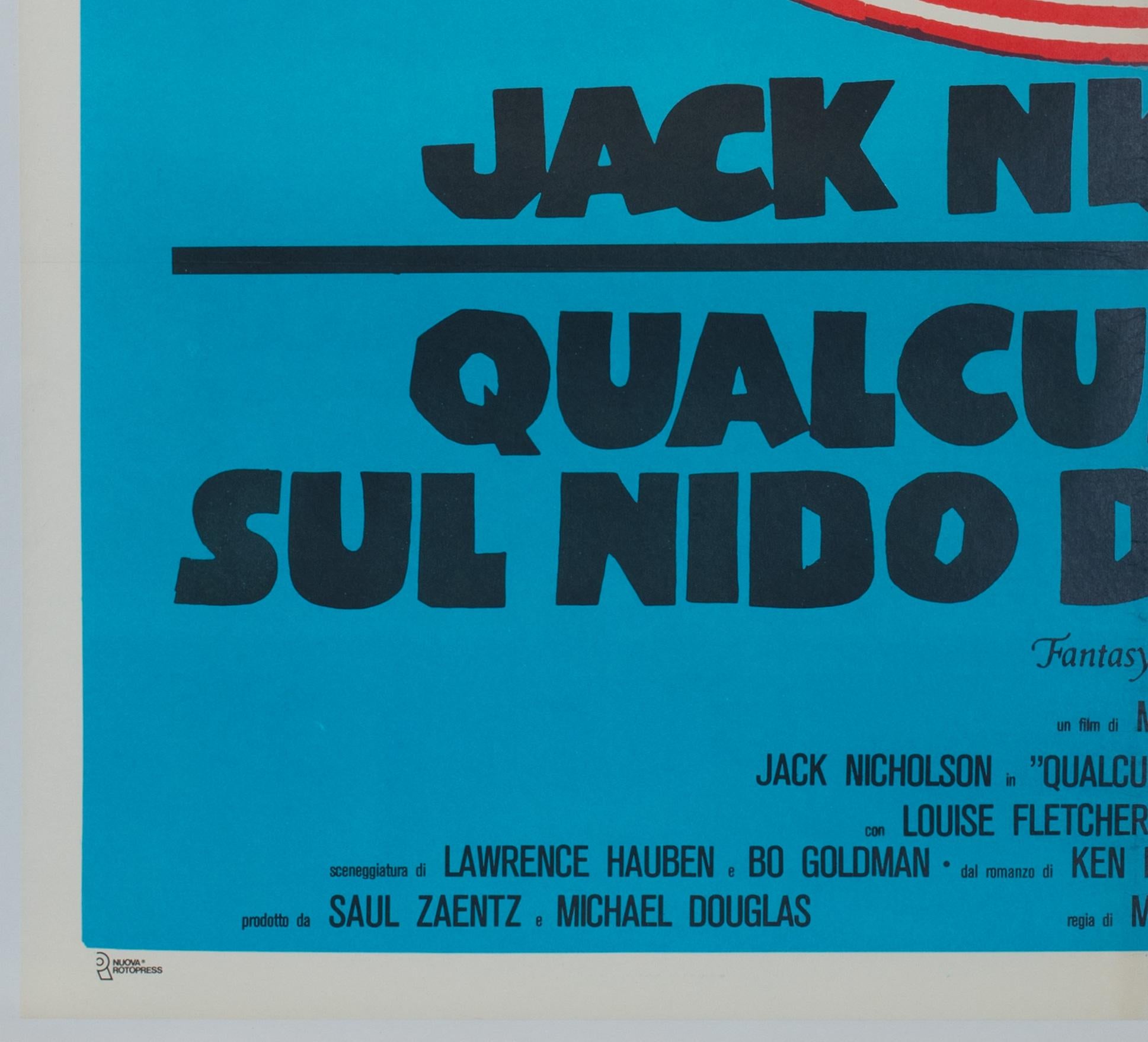 One Flew Over the Cuckoo's Nest, Italienisches 2 Foglio-Filmplakat, R1970er Jahre im Angebot 2
