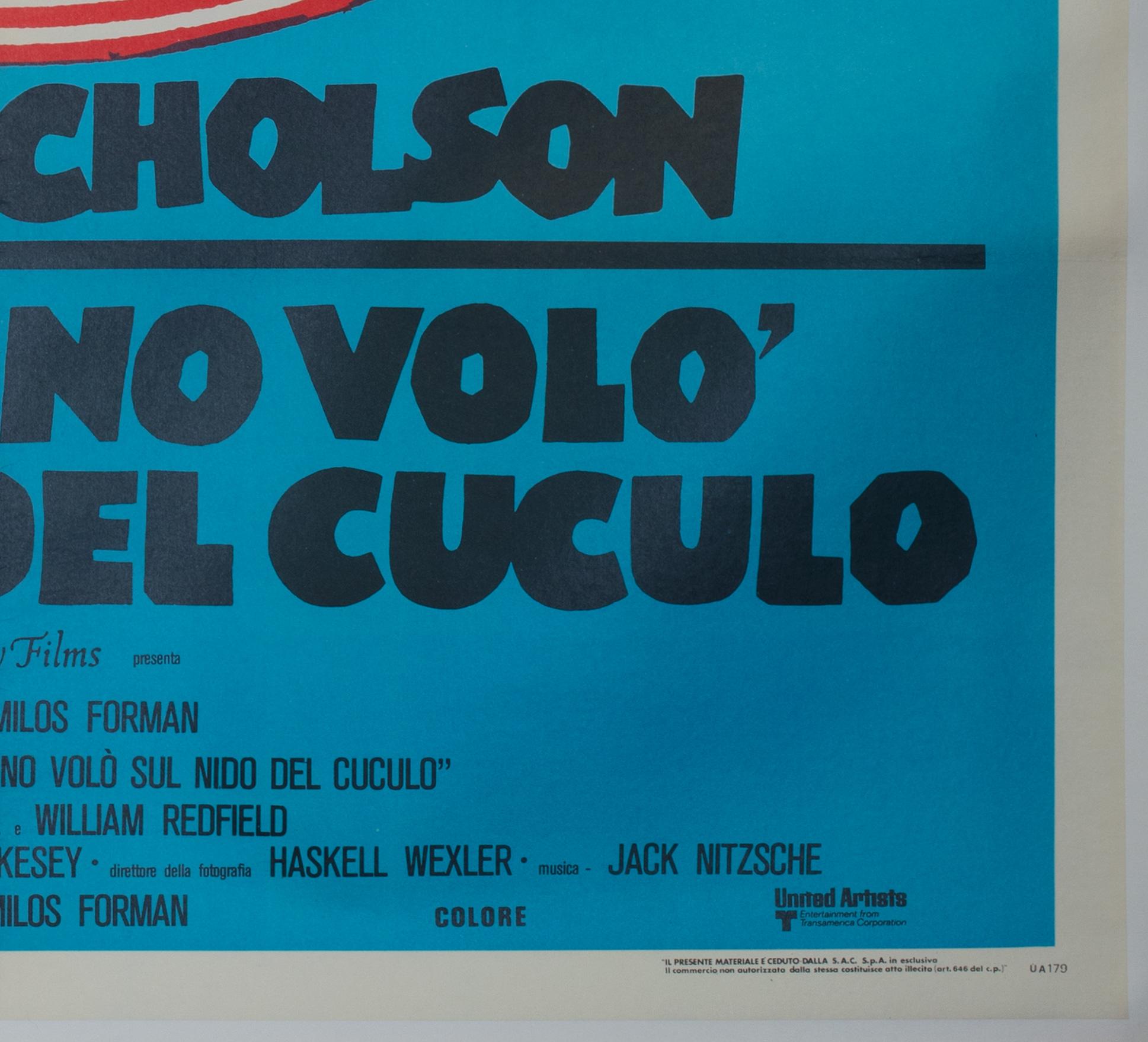 One Flew Over the Cuckoo's Nest, Italienisches 2 Foglio-Filmplakat, R1970er Jahre im Angebot 3