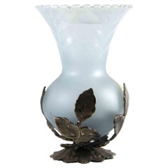 One Flower Glass and Silver Small Vase, Italy, Mid-20th Century