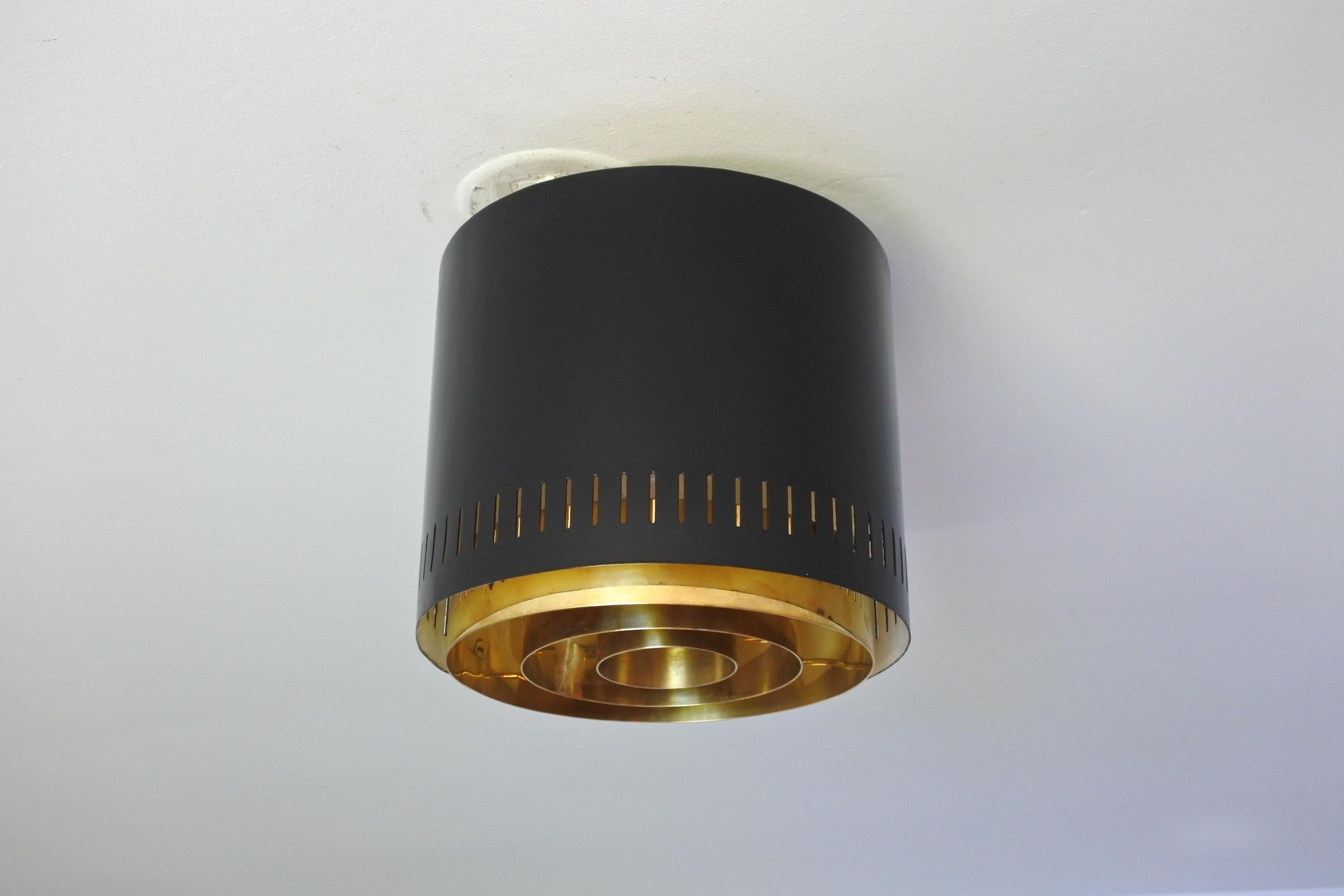 Mid-Century Modern One Flush Mount Ceiling Lamp by Itsu, Finland, 1960s