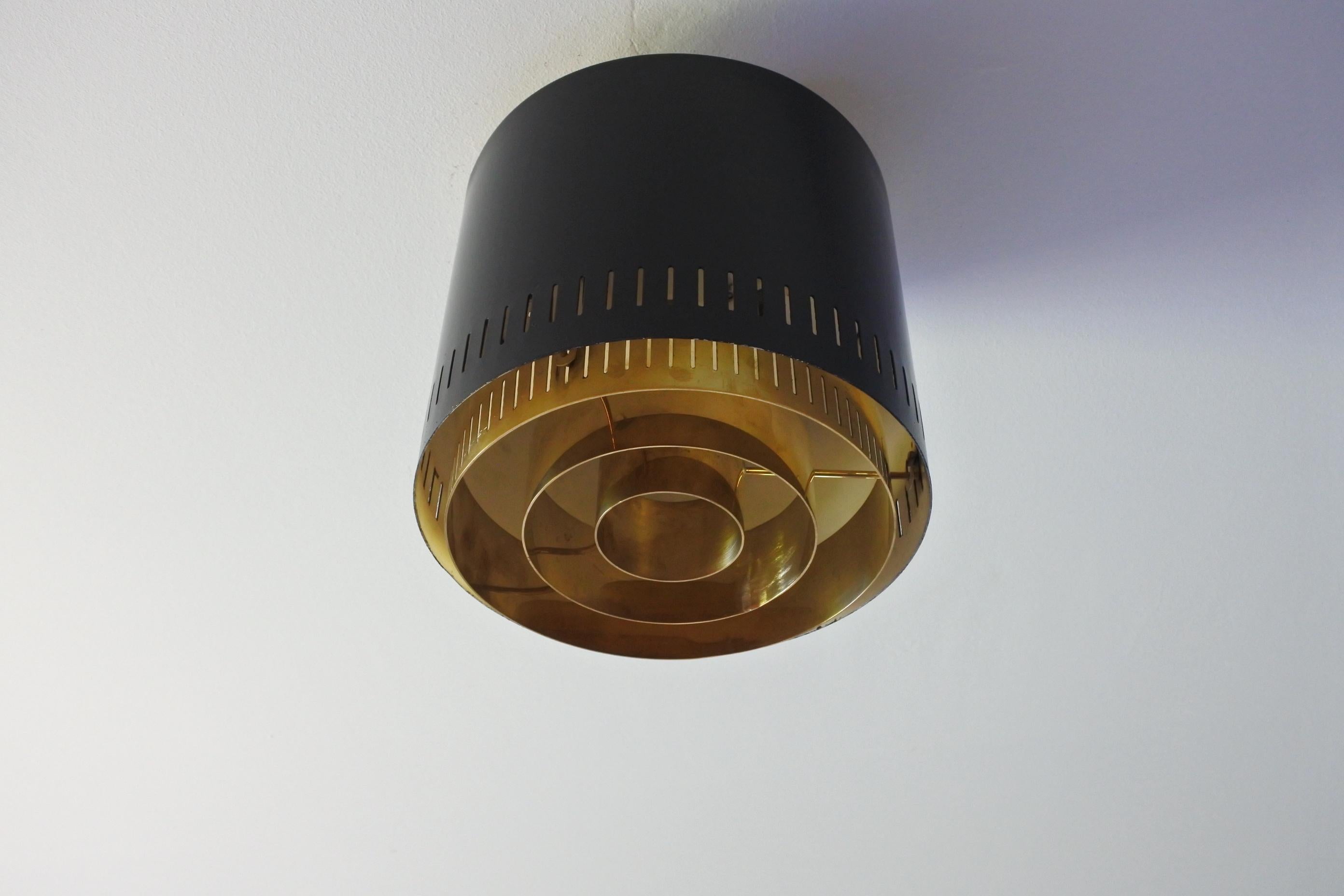 One Flush Mount Ceiling Lamp by Itsu, Finland, 1960s In Good Condition In La Teste De Buch, FR
