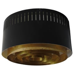 One Flush Mount Ceiling Lamp by Itsu, Finland, 1960s