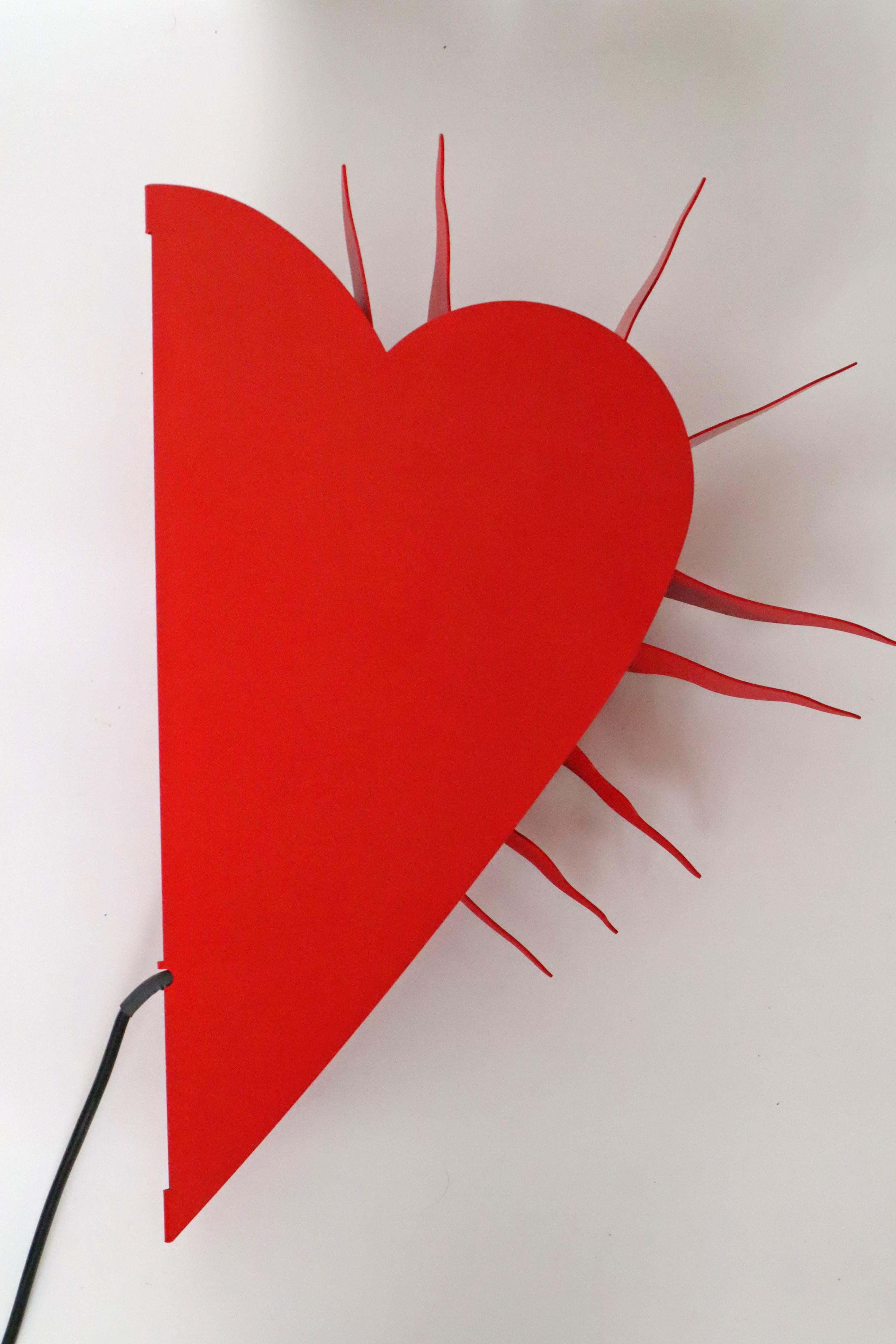 One For The Recession Wall Lamp In A Red Heart Shape by Ingo Maurer 1994 For Sale 2