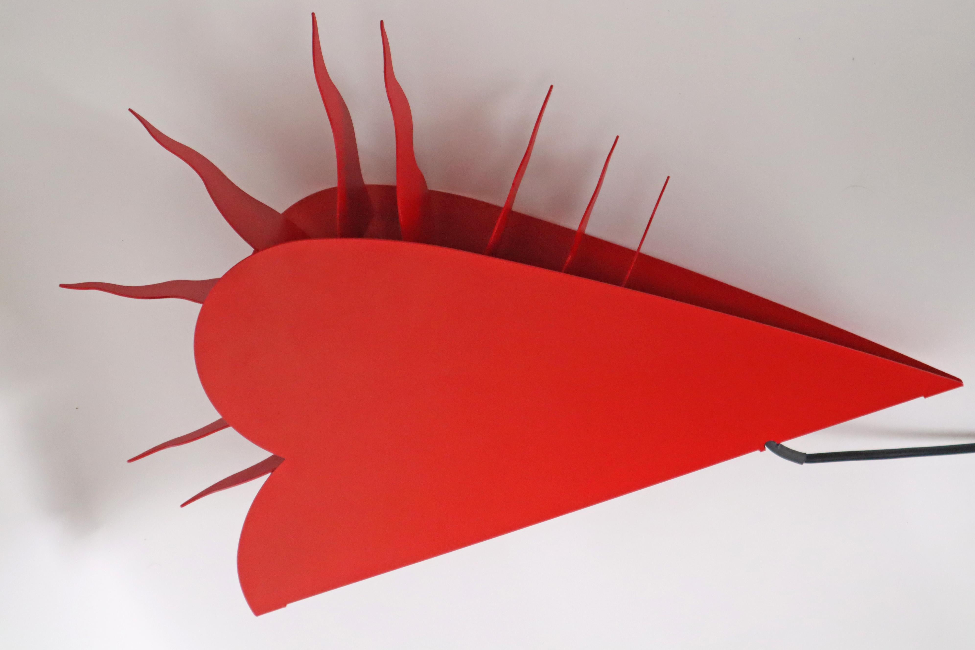 One For The Recession Wall Lamp In A Red Heart Shape by Ingo Maurer 1994 For Sale 3