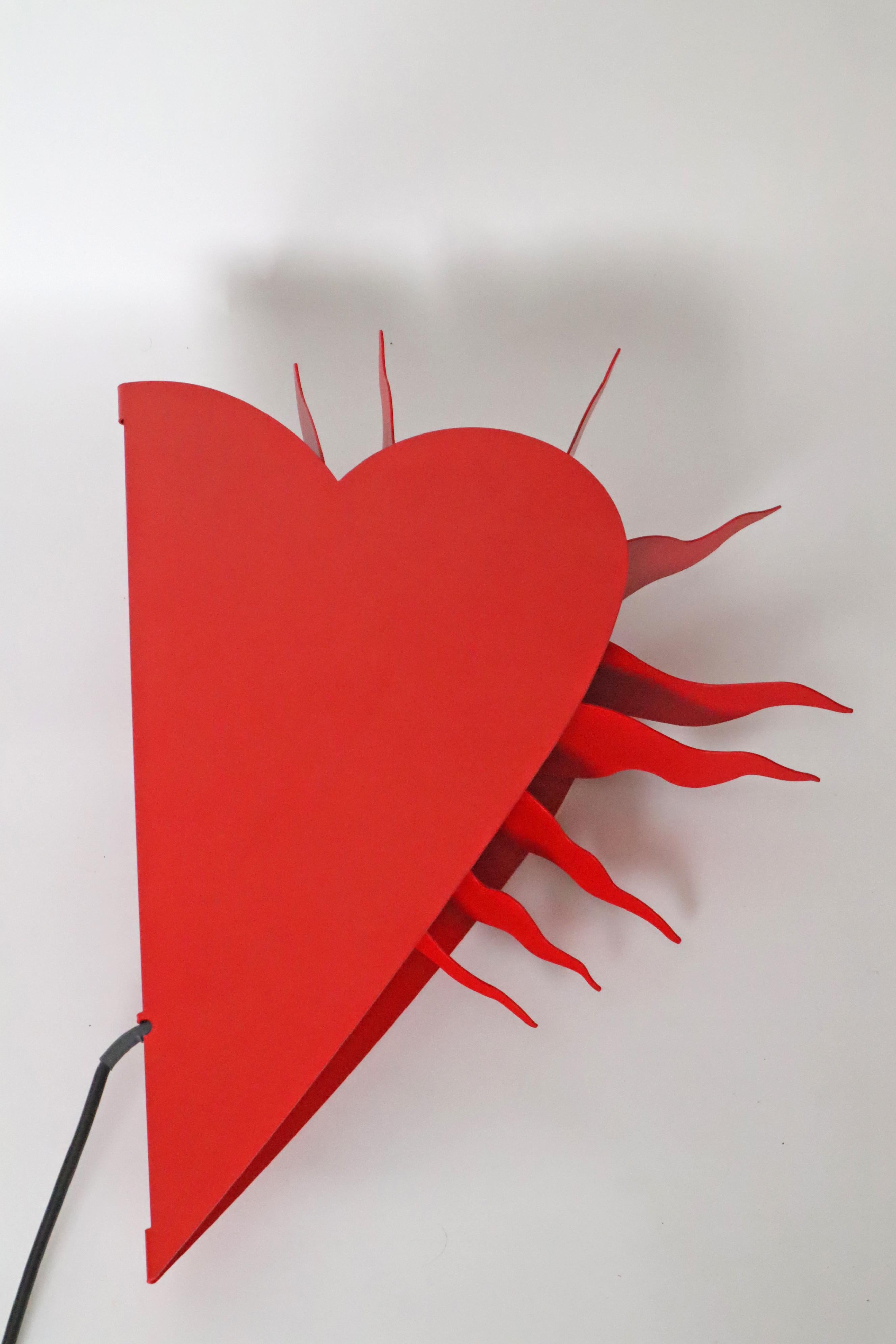 One For The Recession Wall Lamp In A Red Heart Shape by Ingo Maurer 1994 For Sale 4