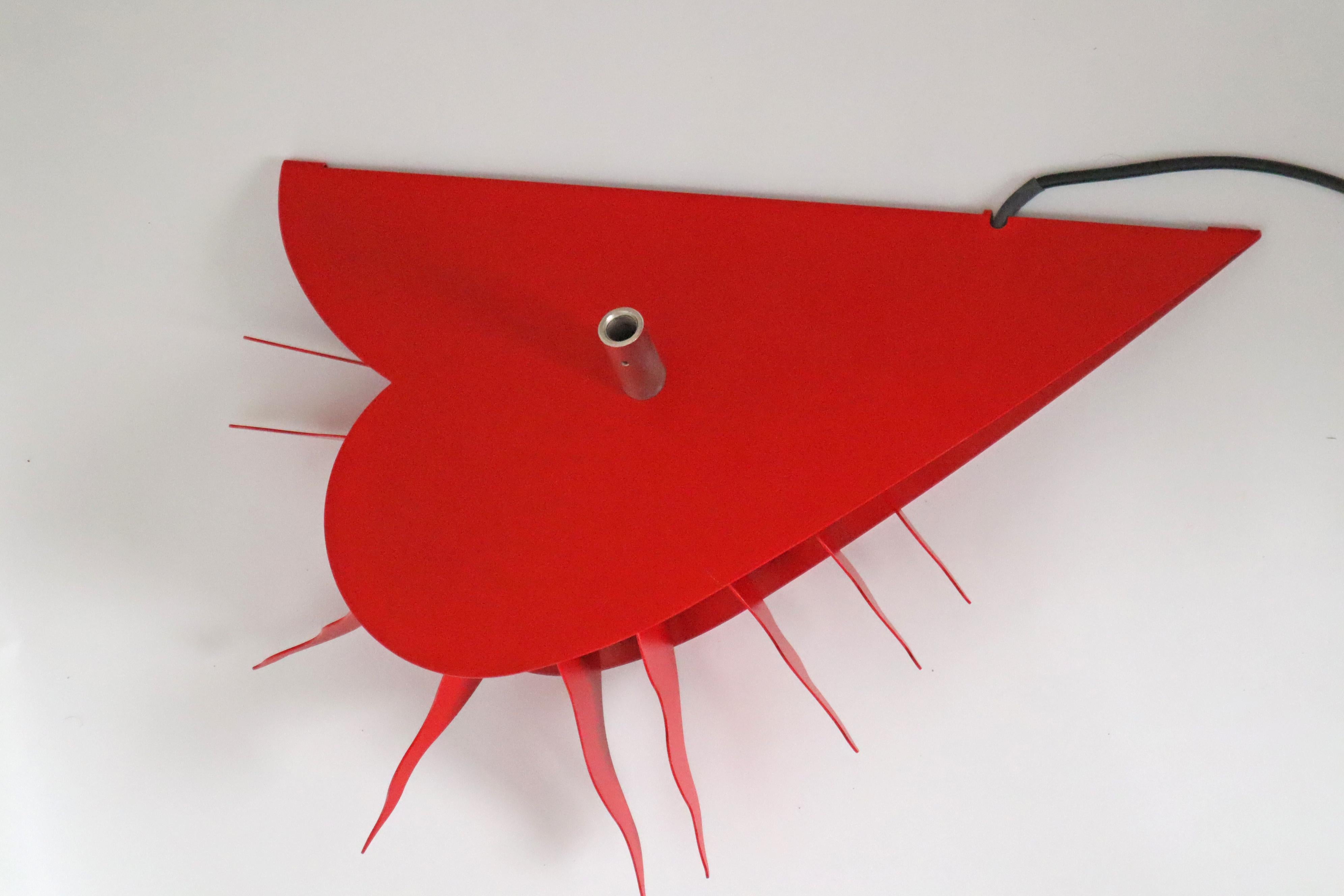 One For The Recession Wall Lamp In A Red Heart Shape by Ingo Maurer 1994 For Sale 5