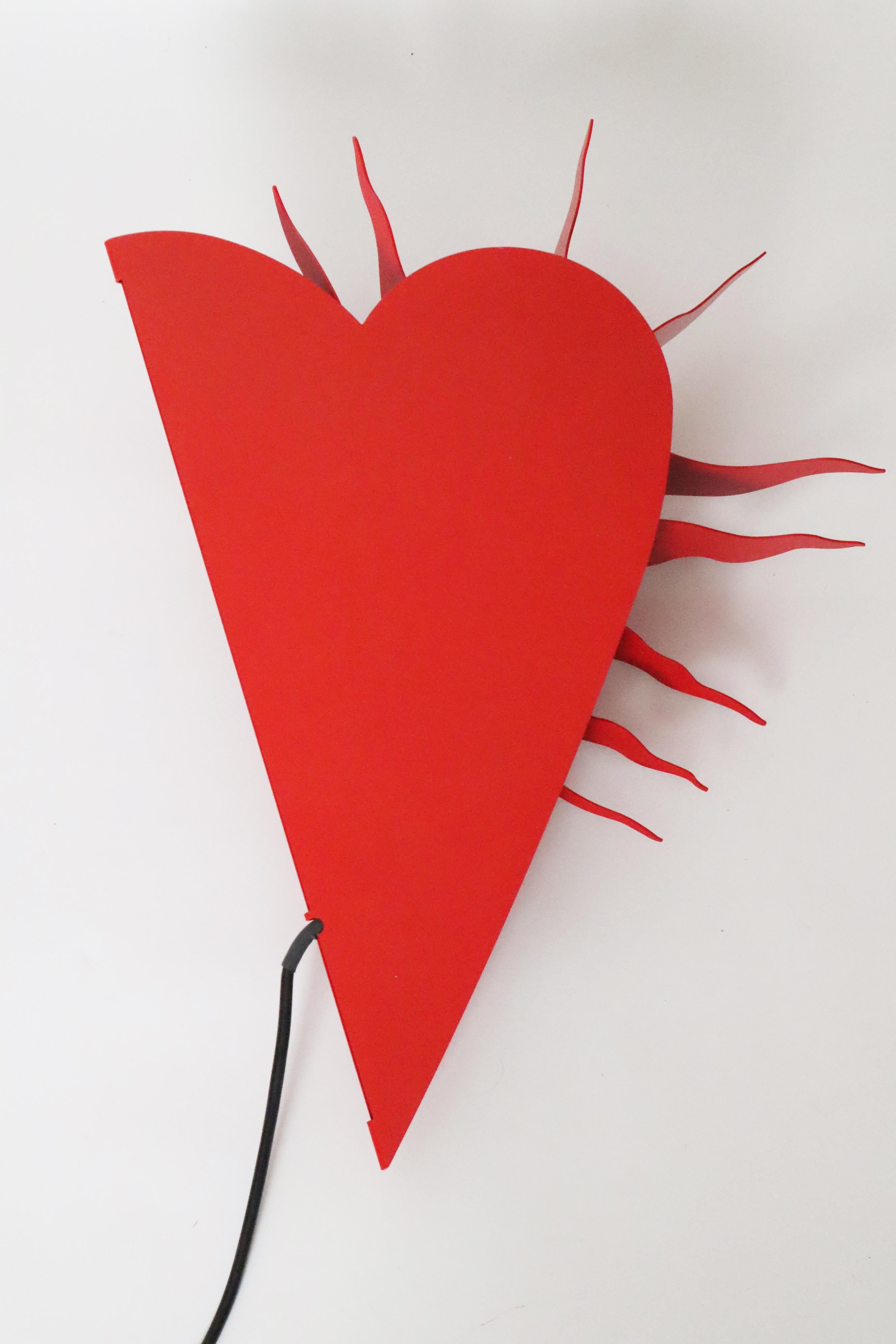 One For The Recession Wall Lamp In A Red Heart Shape by Ingo Maurer 1994 For Sale 9