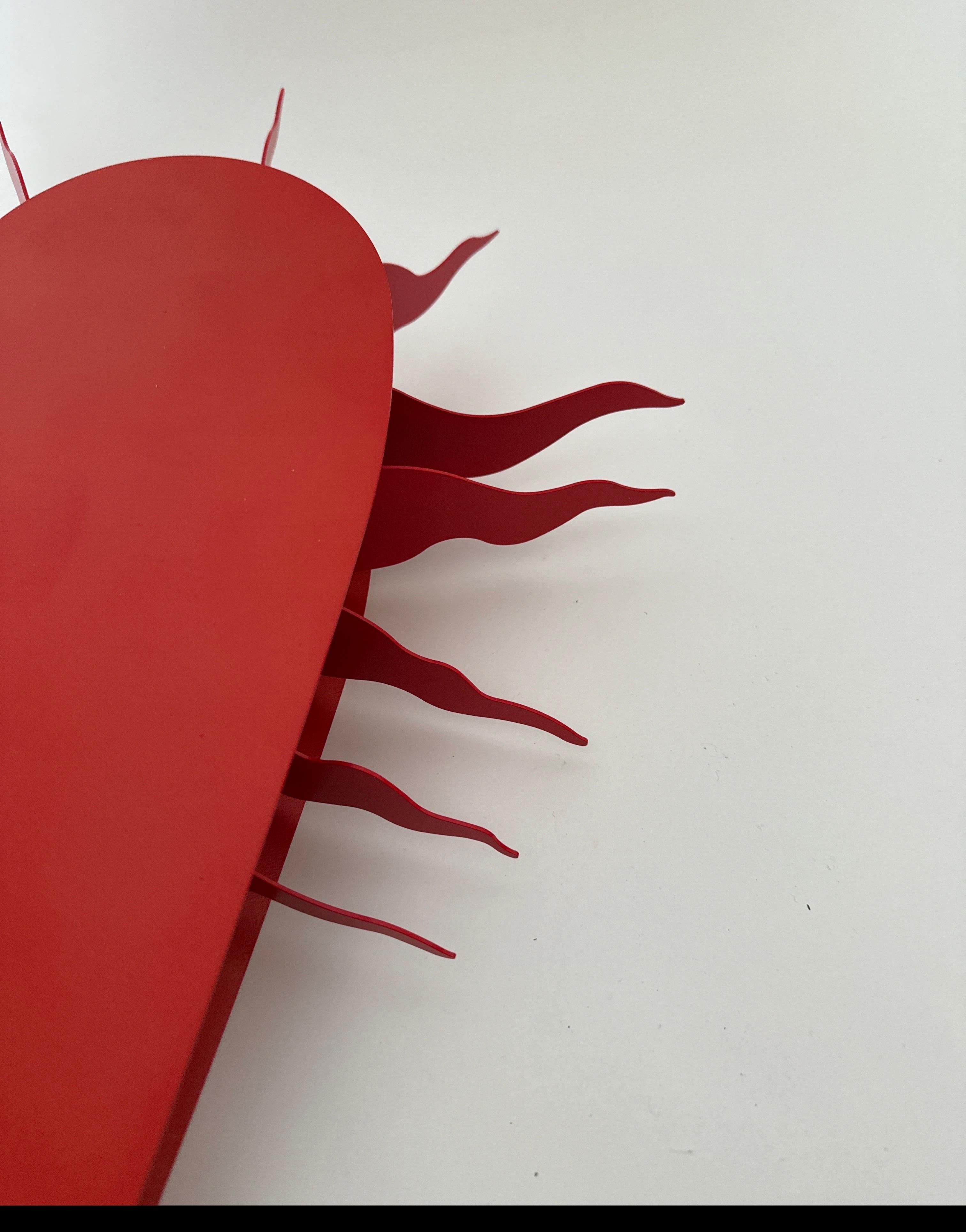 One For The Recession Wall Lamp In A Red Heart Shape by Ingo Maurer 1994 In Excellent Condition For Sale In Hannover, DE
