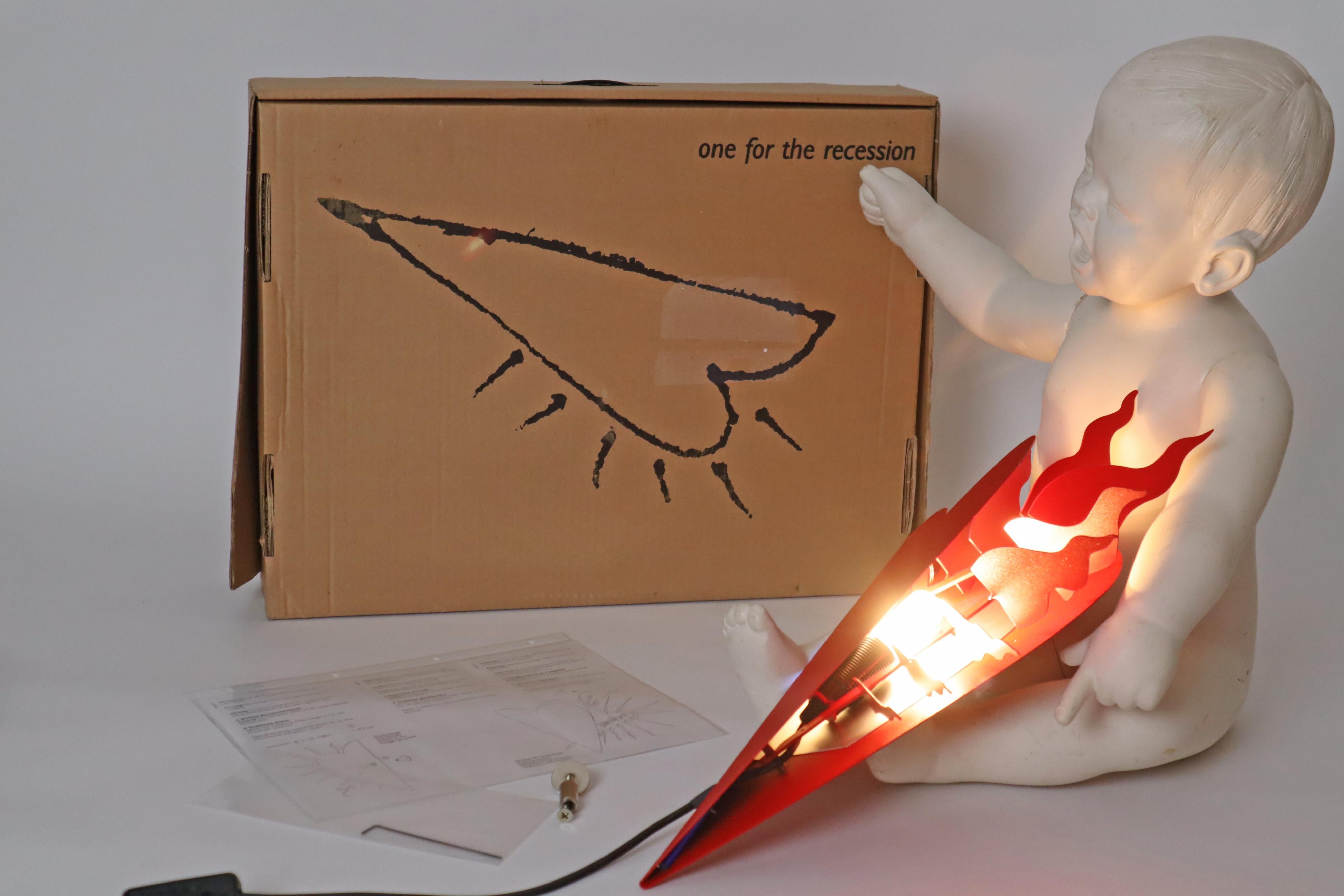 Late 20th Century One For The Recession Wall Lamp In A Red Heart Shape by Ingo Maurer 1994 For Sale