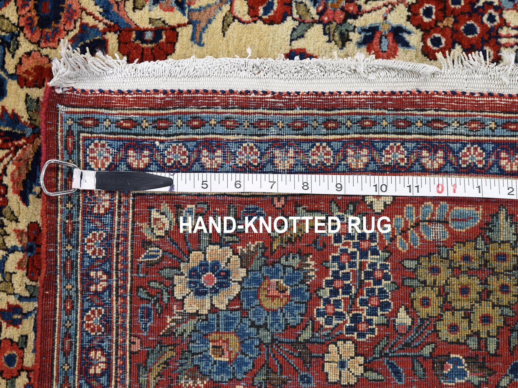 One From A Pair Antique Persian Kashan Exc Cond Clean & Soft Hand Knotted Rug For Sale 1