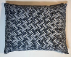 Vintage French Geometric Motif Pillow in Cotton & Linen, 20th Century
