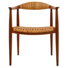 Una «The Chair» de Hans Wegner para Johannes Hansen, modelo JH501, en teca y mimbre