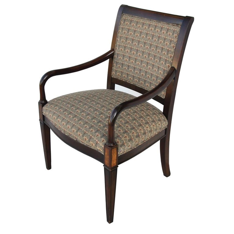 Hickory

One Hickory Furniture Traditional armchair

Suitable for dining or guest usage, these chairs display traditional lines paired with a modern contemporary fabric.

9 available.
 
The full measurement for the side chairs:

25