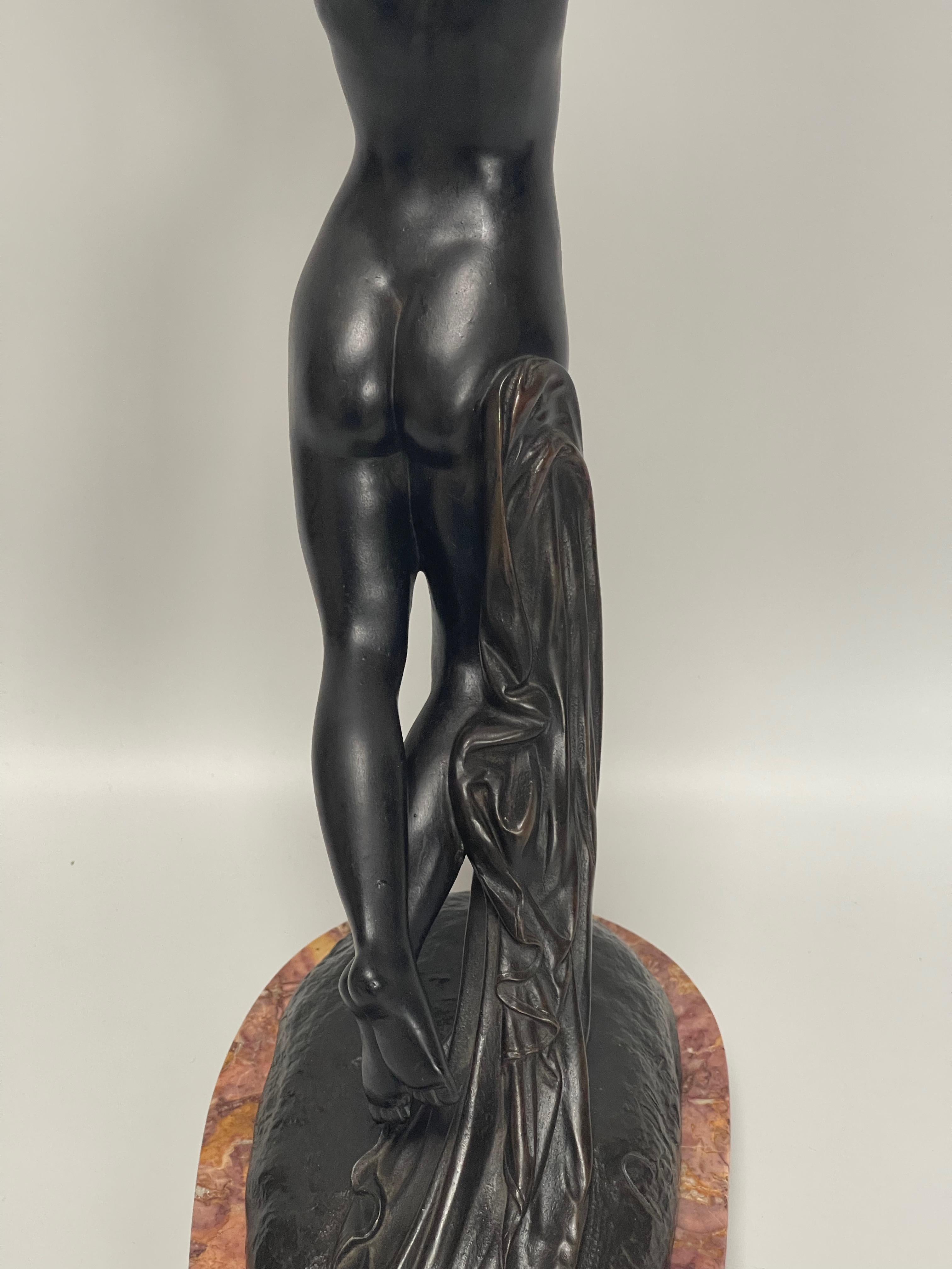 One Hour of the Night Bronze Sculpture by Joseph Michel Pollet For Sale 4