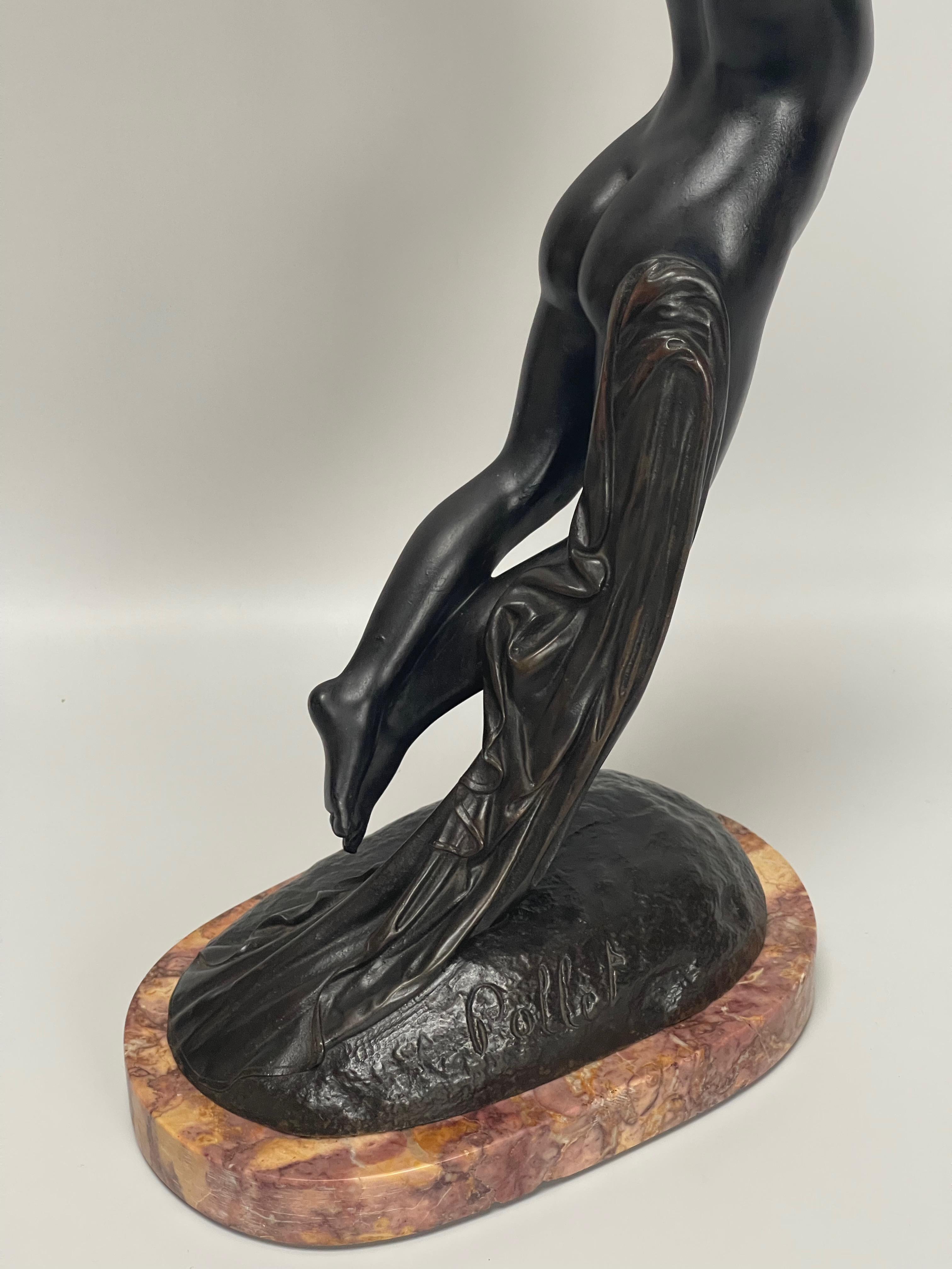 One Hour of the Night Bronze Sculpture by Joseph Michel Pollet For Sale 10