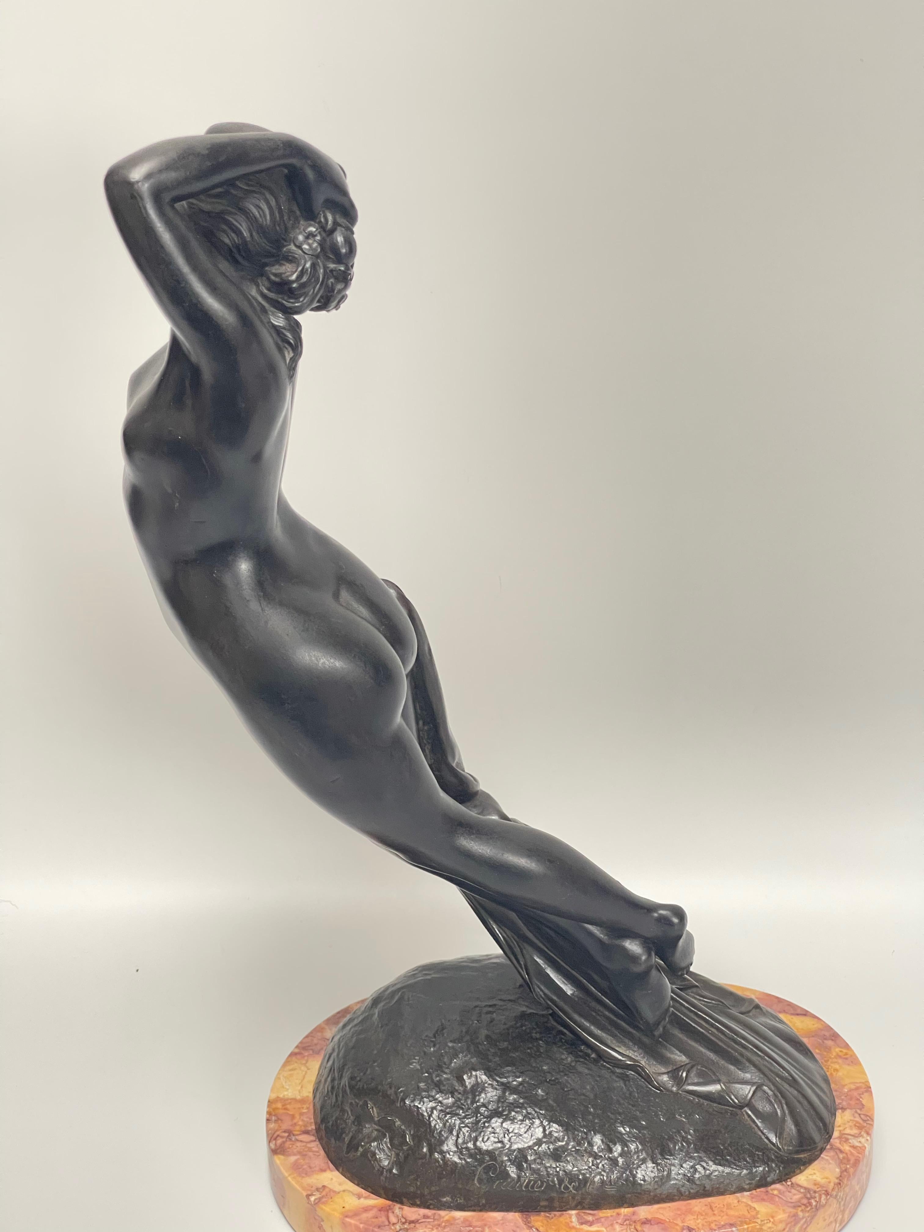 One Hour of the Night Bronze Sculpture by Joseph Michel Pollet For Sale 2
