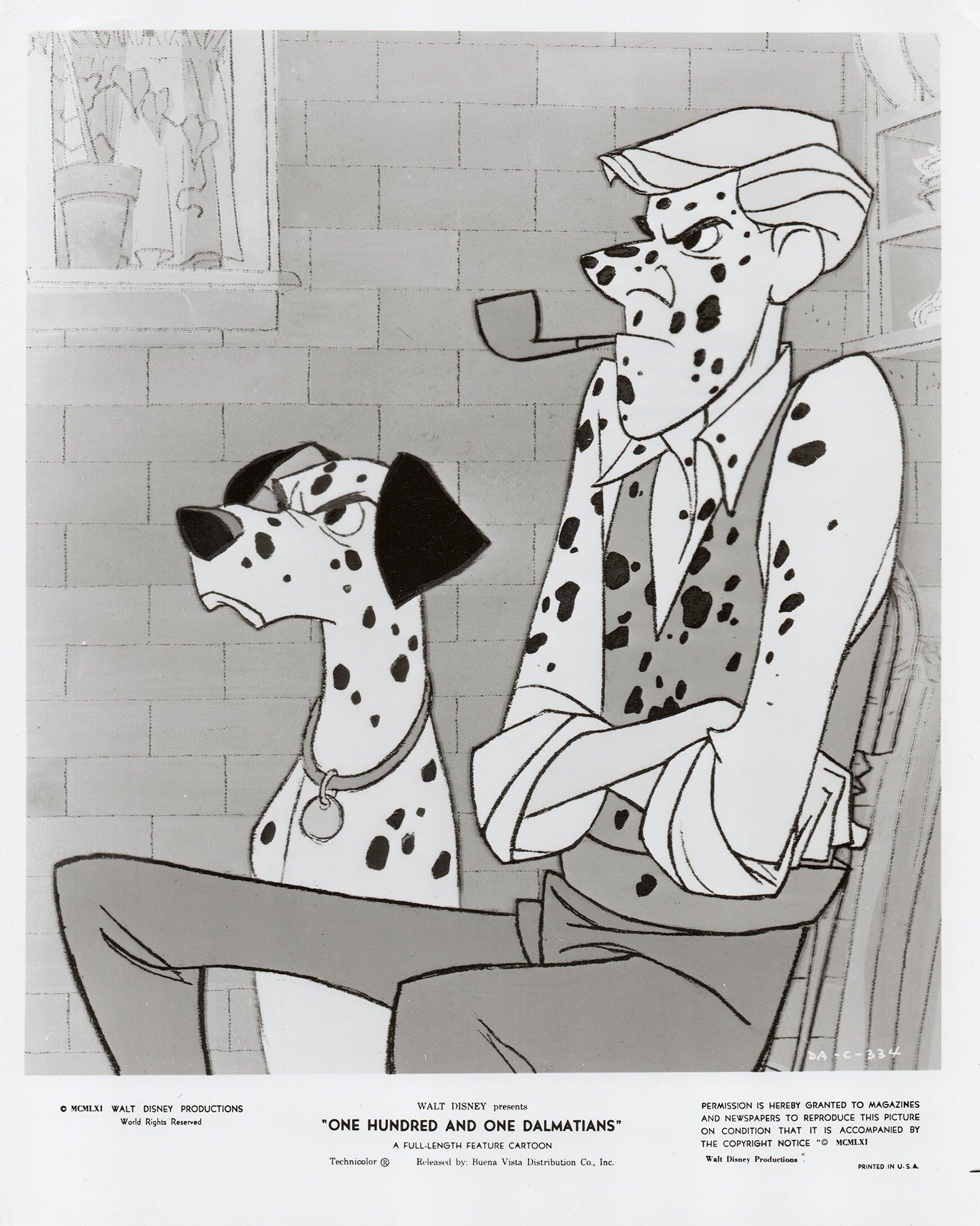 Einhundertundein Dalmatiner (1961) Pressestatement - gerahmt (Holz) im Angebot