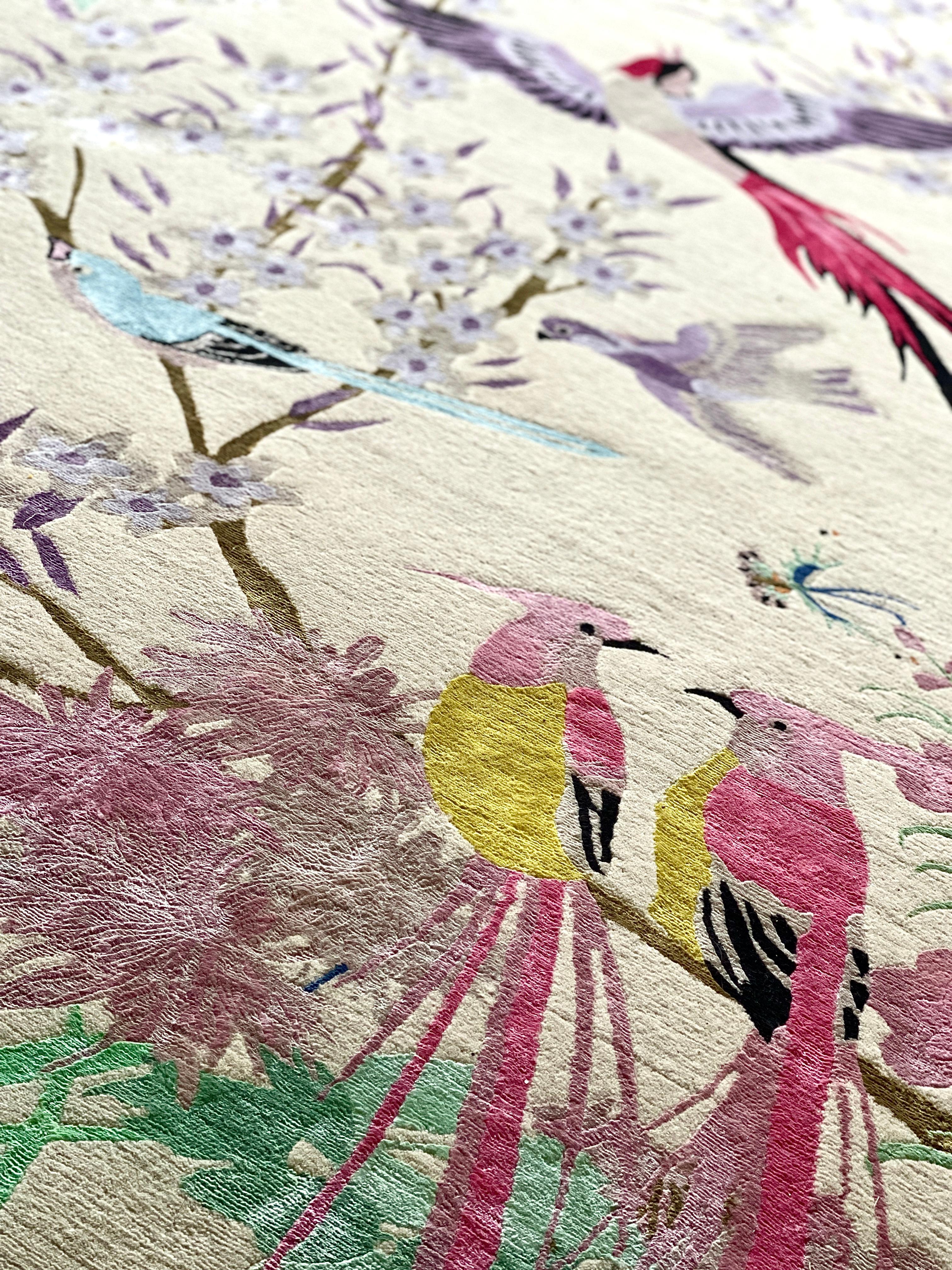 rugs with birds and flowers