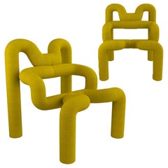one Iconic Yello Lounge Chairs by Terje Ekstrom, Norway, 1980s