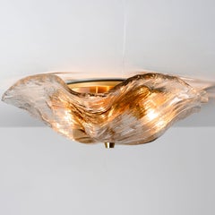 One J.T. Kalmar Franken Amber and Clear Flush Mounts, for Angela