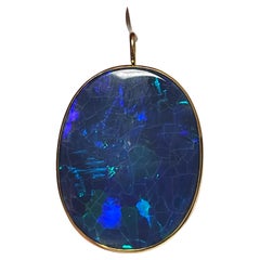 One Lady's Marcus & CO Black Opal Pendant, 18k Yellow Gold 