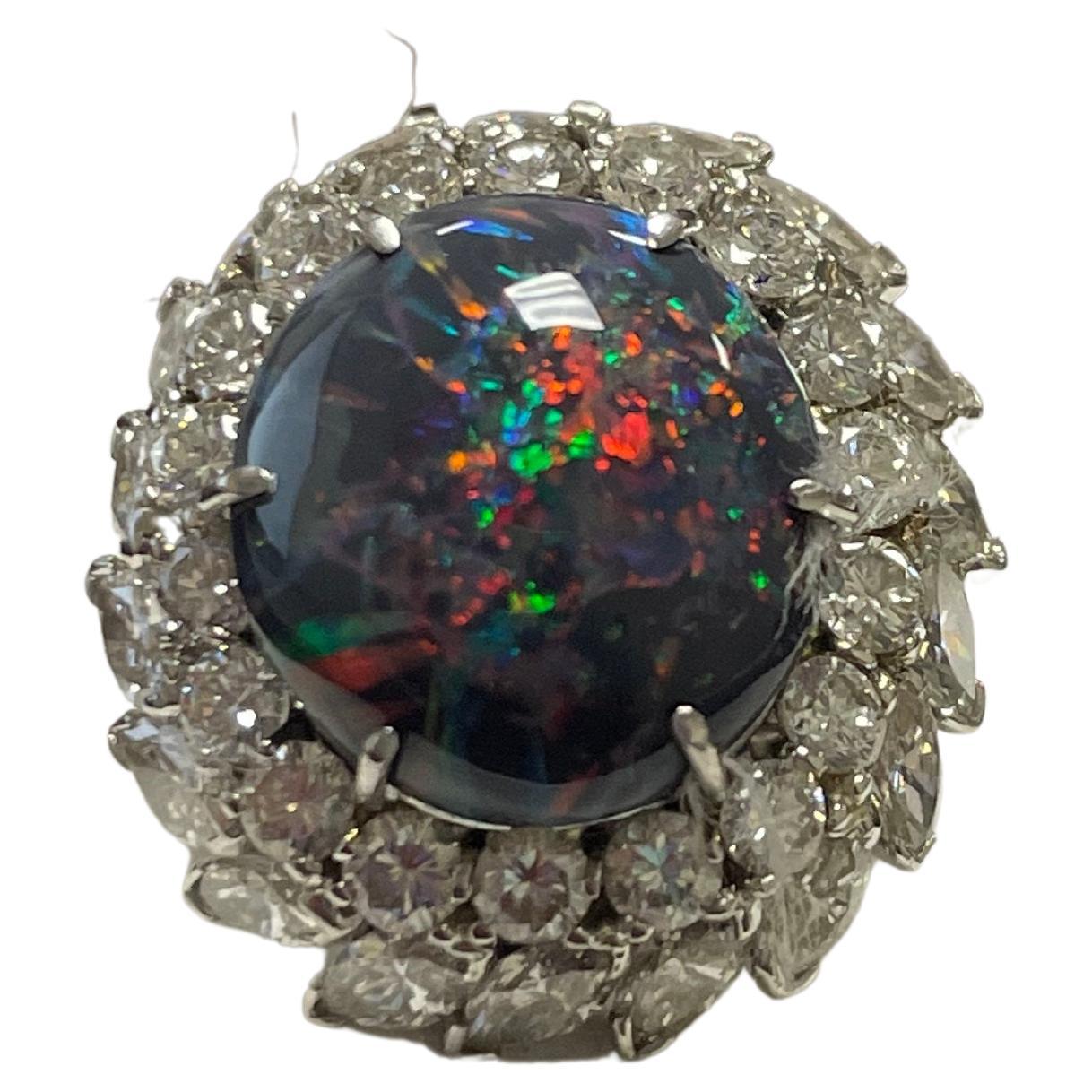One Lady's Opal and Engagement Ring For Sale
