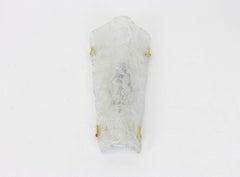 One Large Angular Ice Glass Sconce by Hillebrand, Germany, 1960s