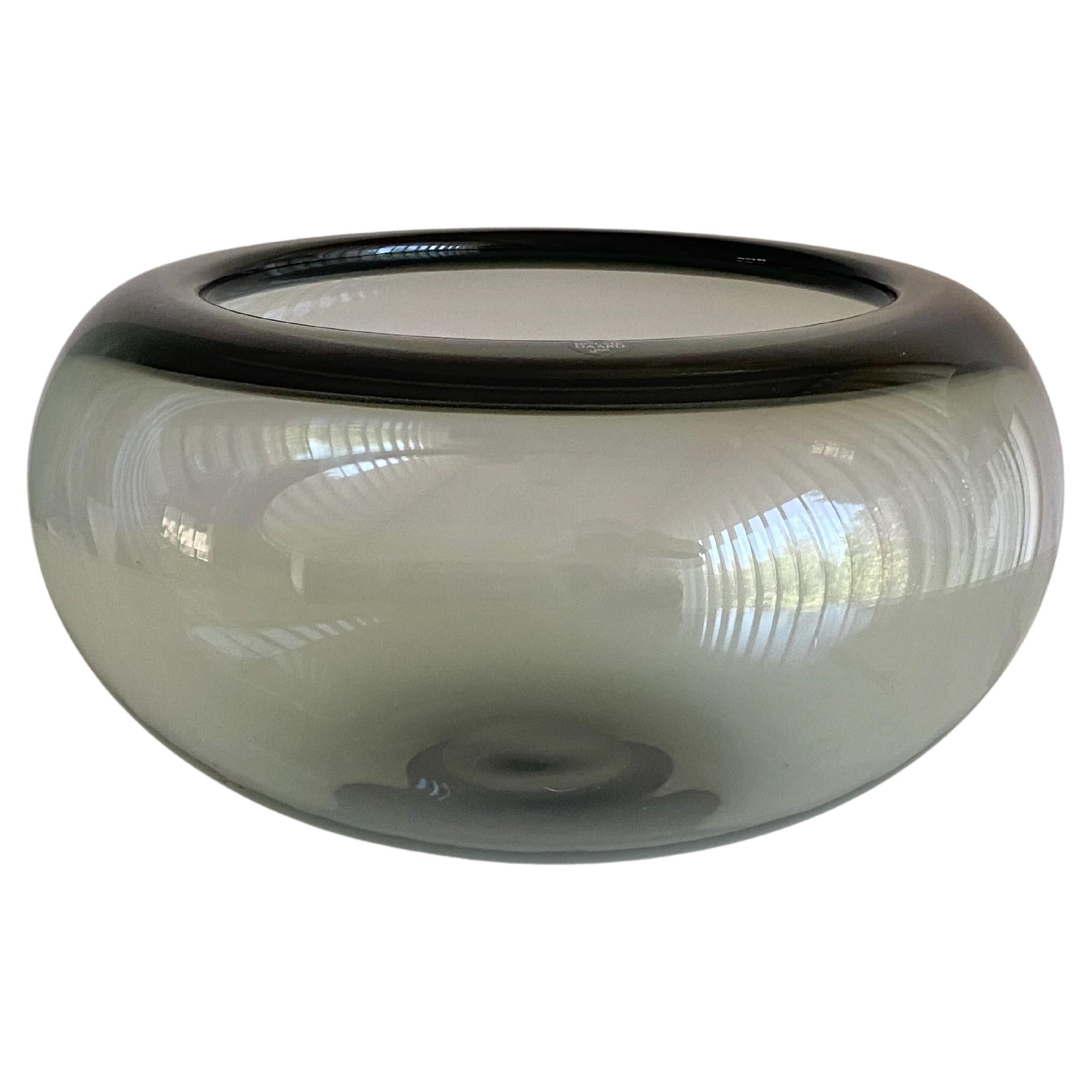 One Large Grey Green Holmegaard Glass Bowl Provence by Per Lütken Denmark For Sale
