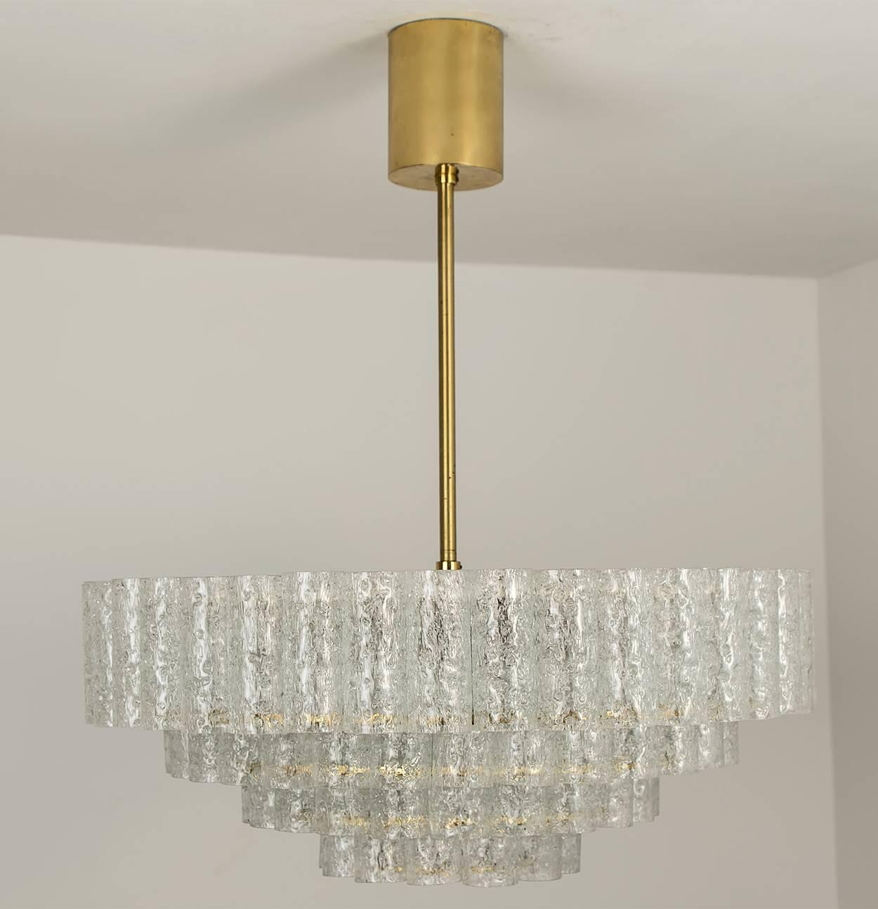 Un grande lampadario in vetro di Murano di Doria, 1960 per Melanie in vendita 1