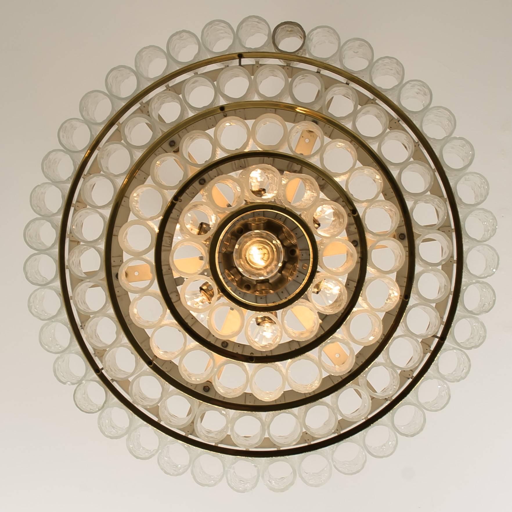 Un grande lampadario in vetro di Murano di Doria, 1960 per Melanie in vendita 2