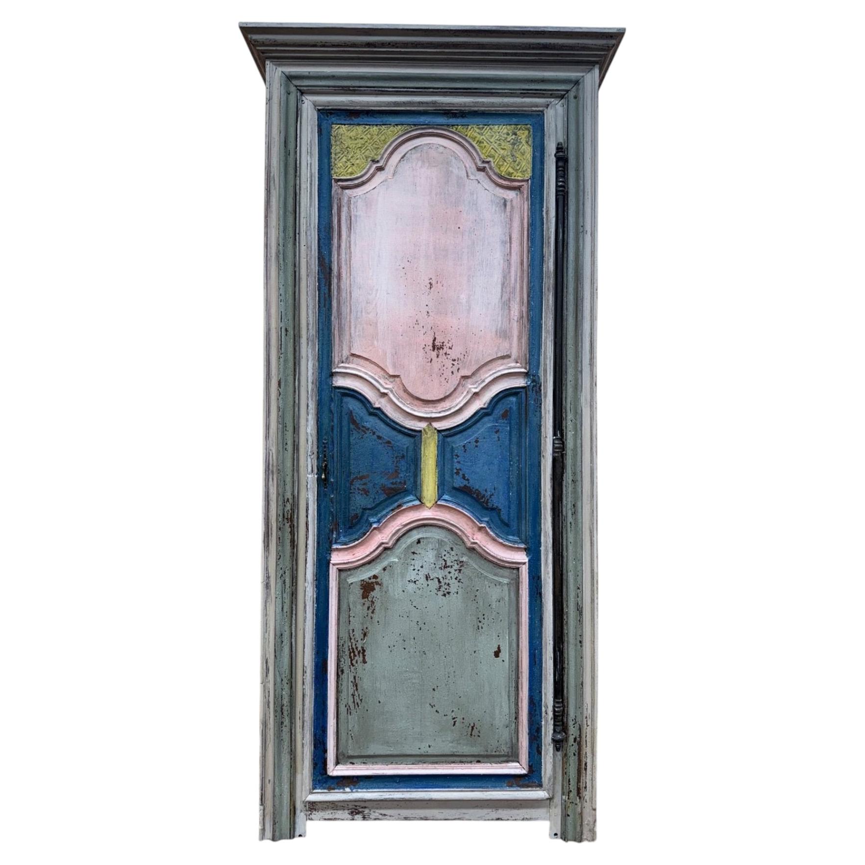 One-leaf bonnetière – Solid polychrome oak For Sale