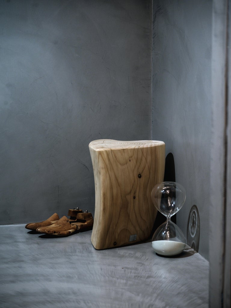 Modern One Love Stool Veneziano+Team Contemporary Natural Cedar Made in Italy Riva1920 For Sale