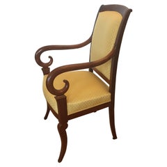 One Mahogany French Louis Phillipe Desk or Living Room Armchair