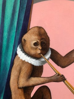 One Man Band.   Original painting by Lynn Curlee