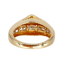One Marquise Shaped Diamond High Profile Set with 10 Princess Cut Diamond Ring